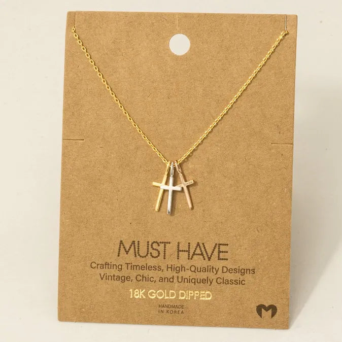 Triple Cross Pendant Necklace - Henderson's Western Store