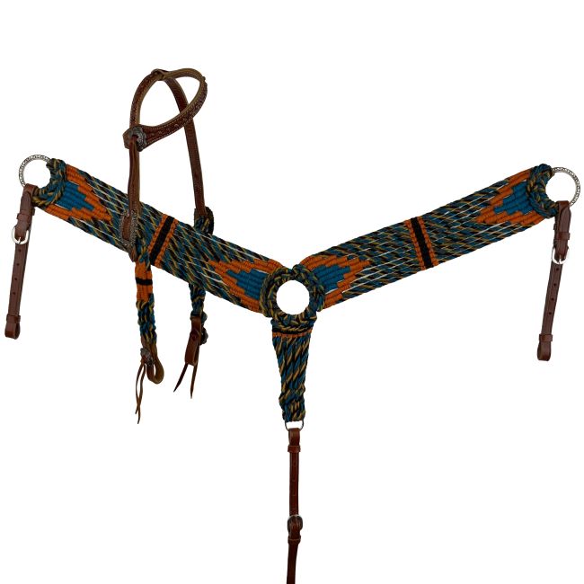 Corded One Ear & Breast Collar Set ~ Sunset - Henderson's Western Store