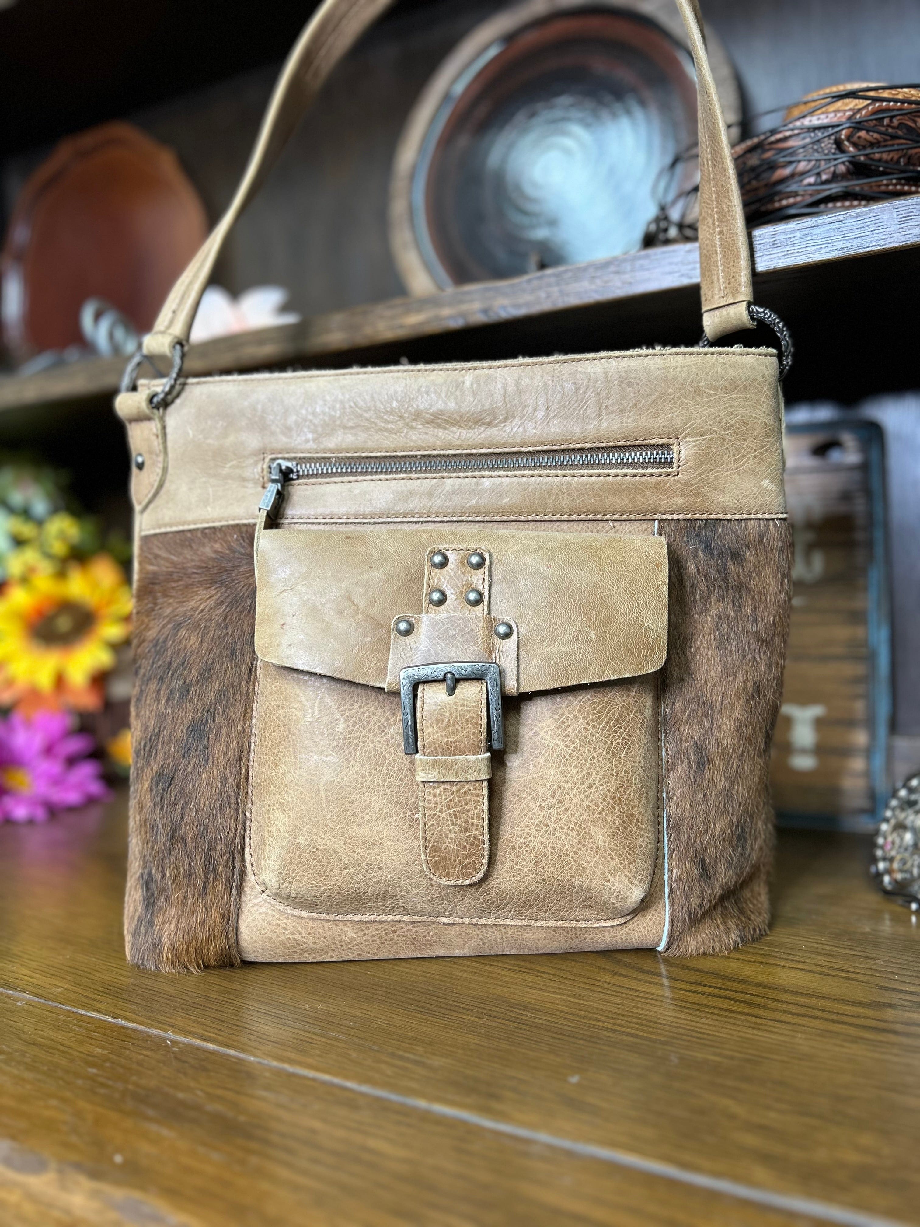 MW Hand Leather Cowhide Hobo - Henderson's Western Store