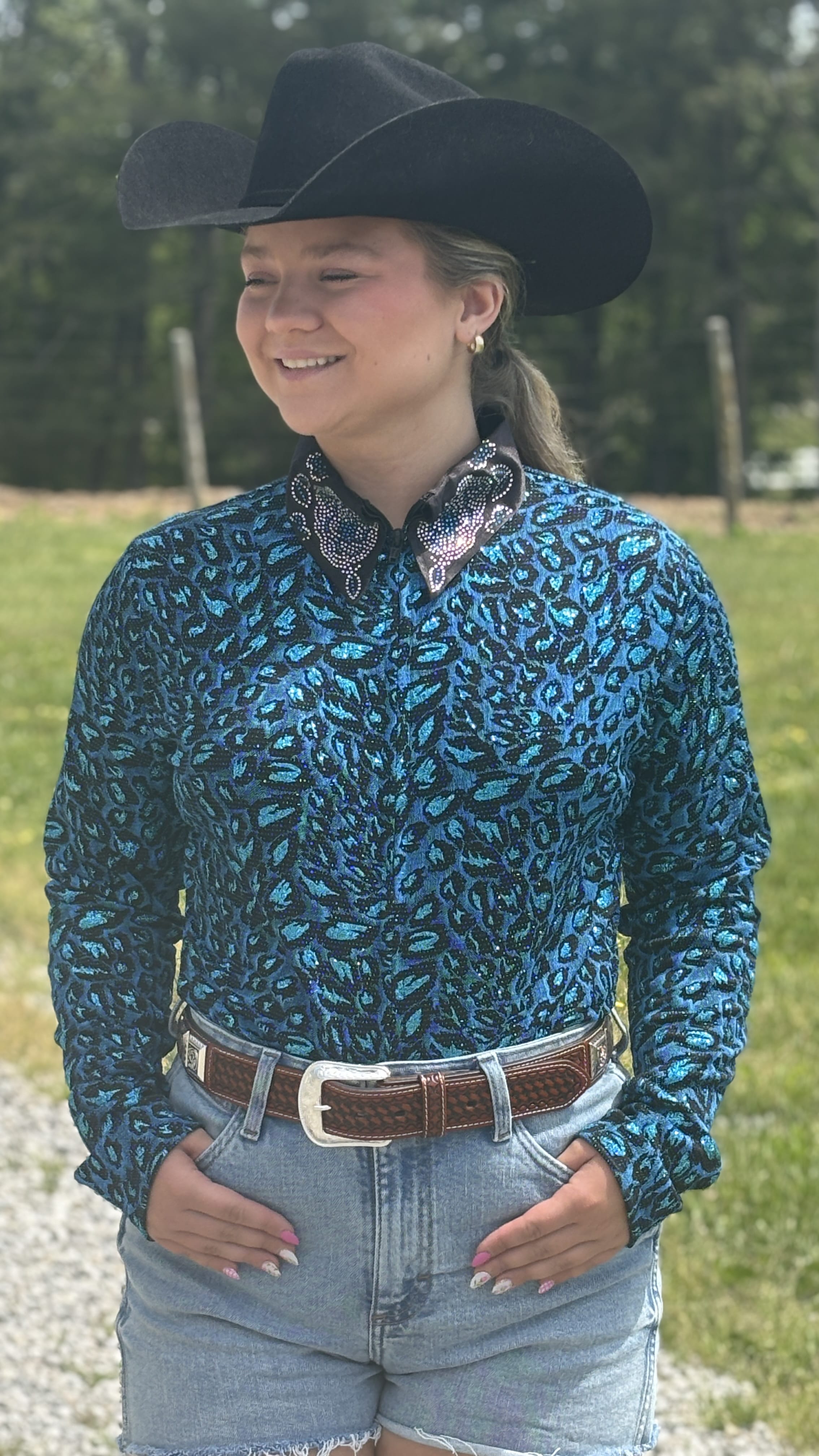 Raspberry Leopard Print Zip Front Show Shirt - Henderson's Western Store