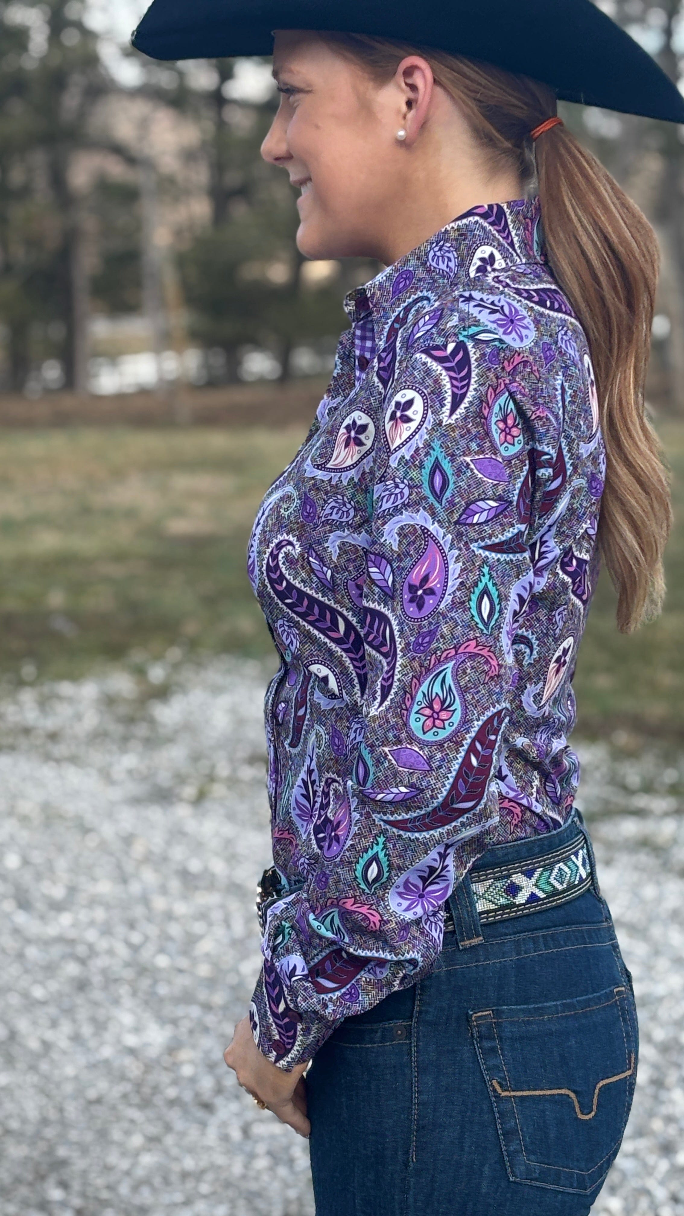 RHC Easy Care Show Shirt ~ Rainbow Paisley - Henderson's Western Store