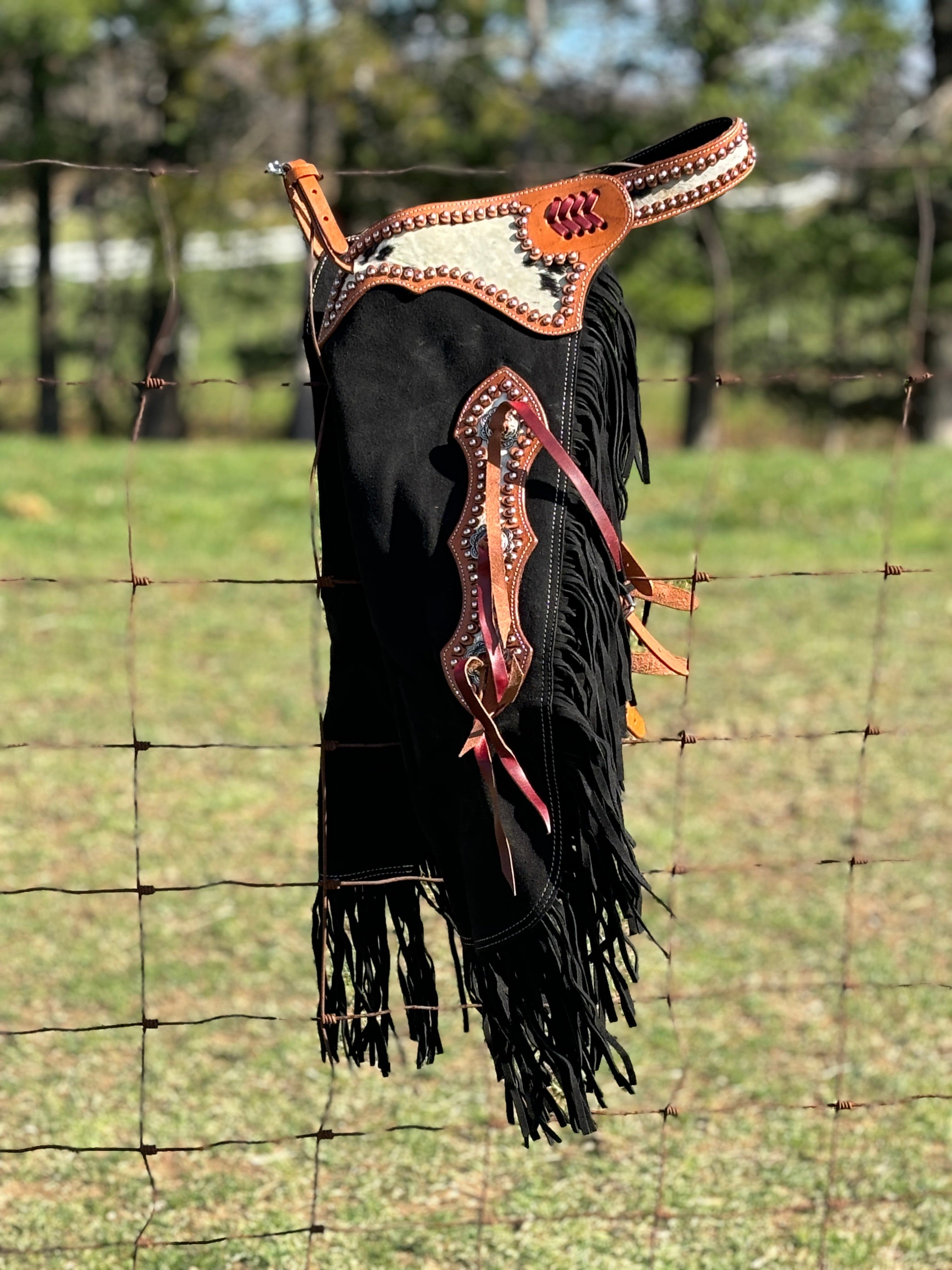 Black Suede Chink ~ Cowhide - Henderson's Western Store