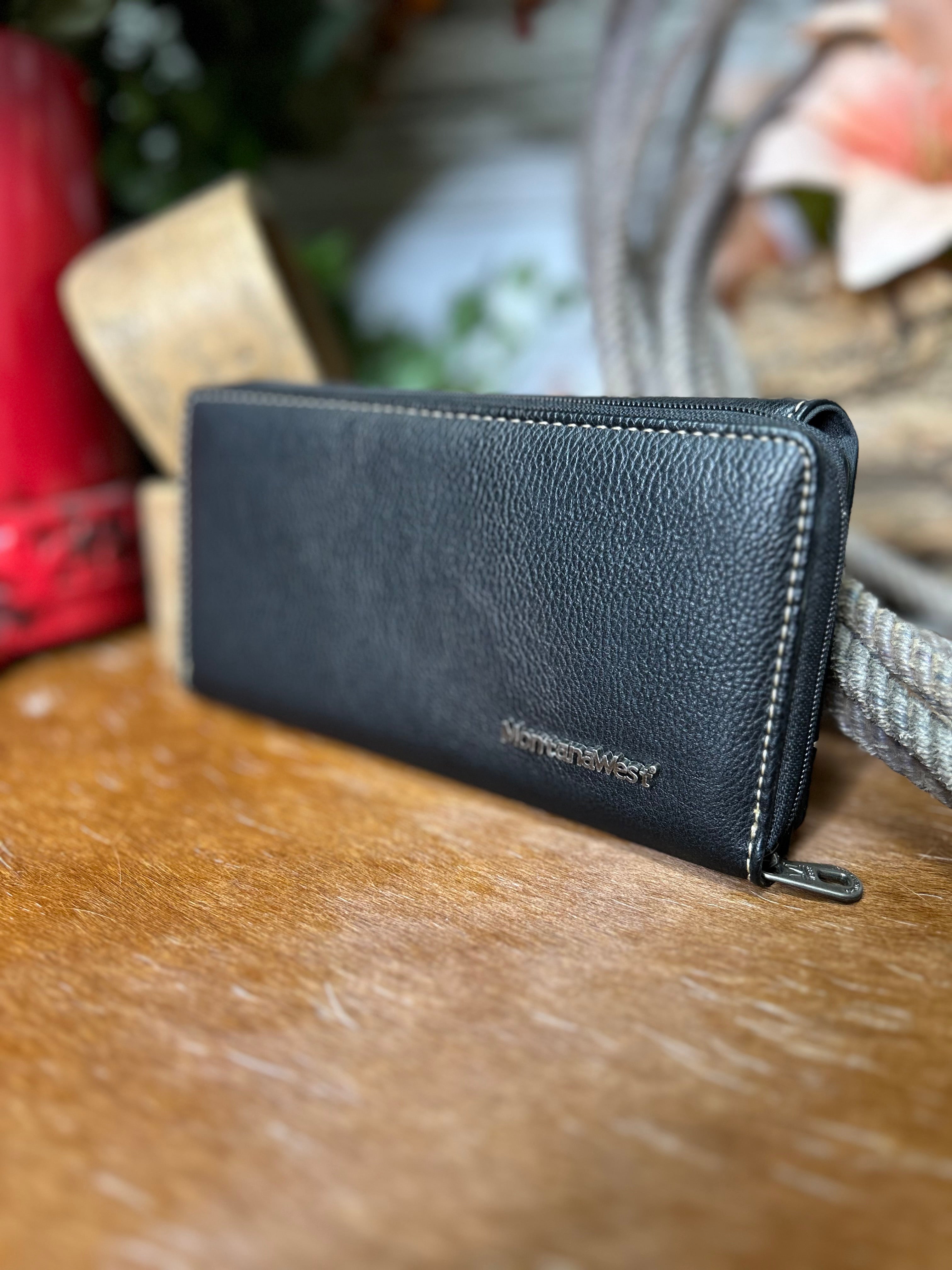 Montana West Cross Concho Wallet ~ Black - Henderson's Western Store