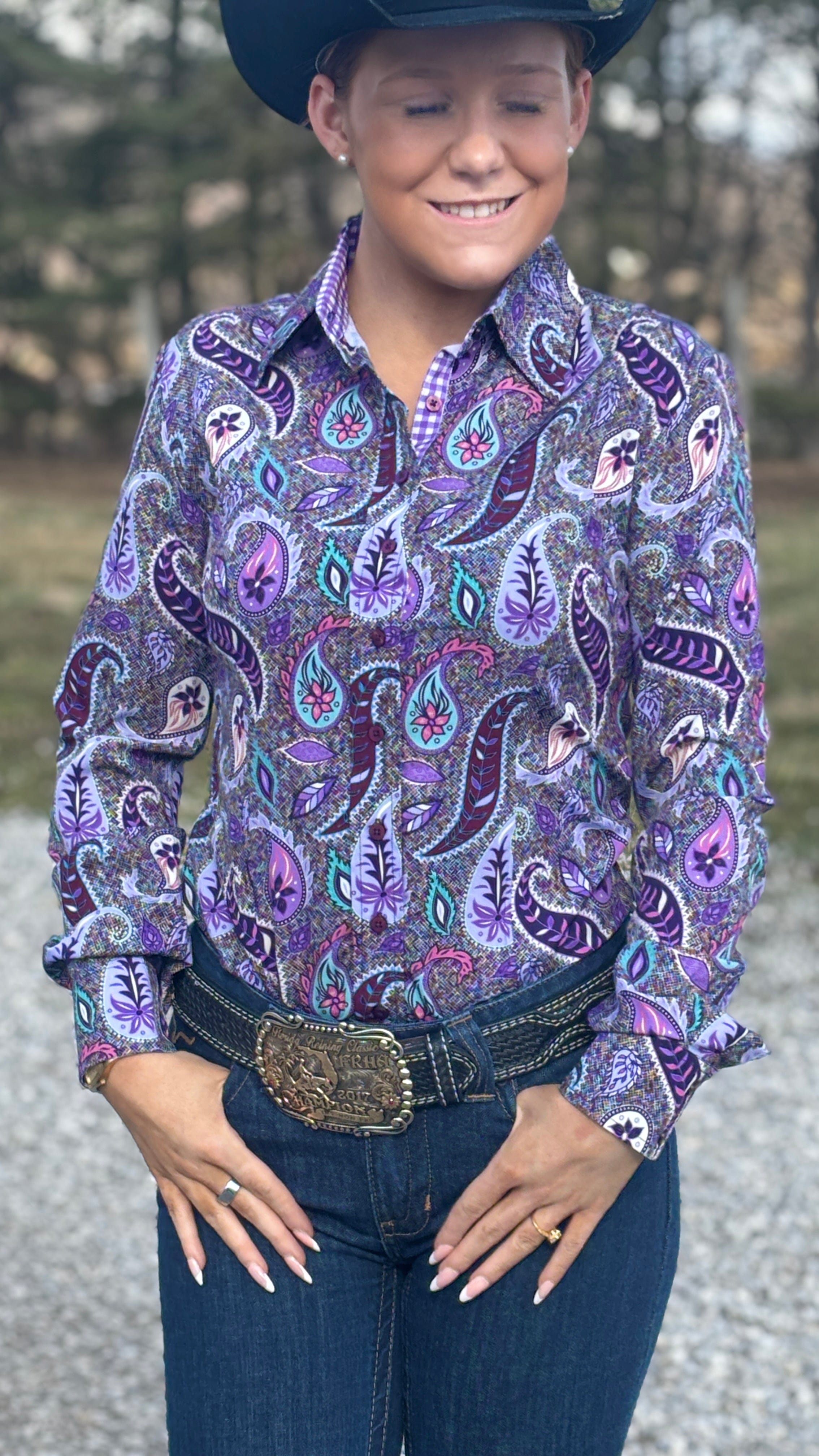RHC Easy Care Show Shirt ~ Rainbow Paisley - Henderson's Western Store