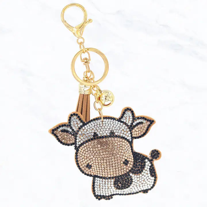 Glitter Cow Character Keychain - Henderson's Western Store