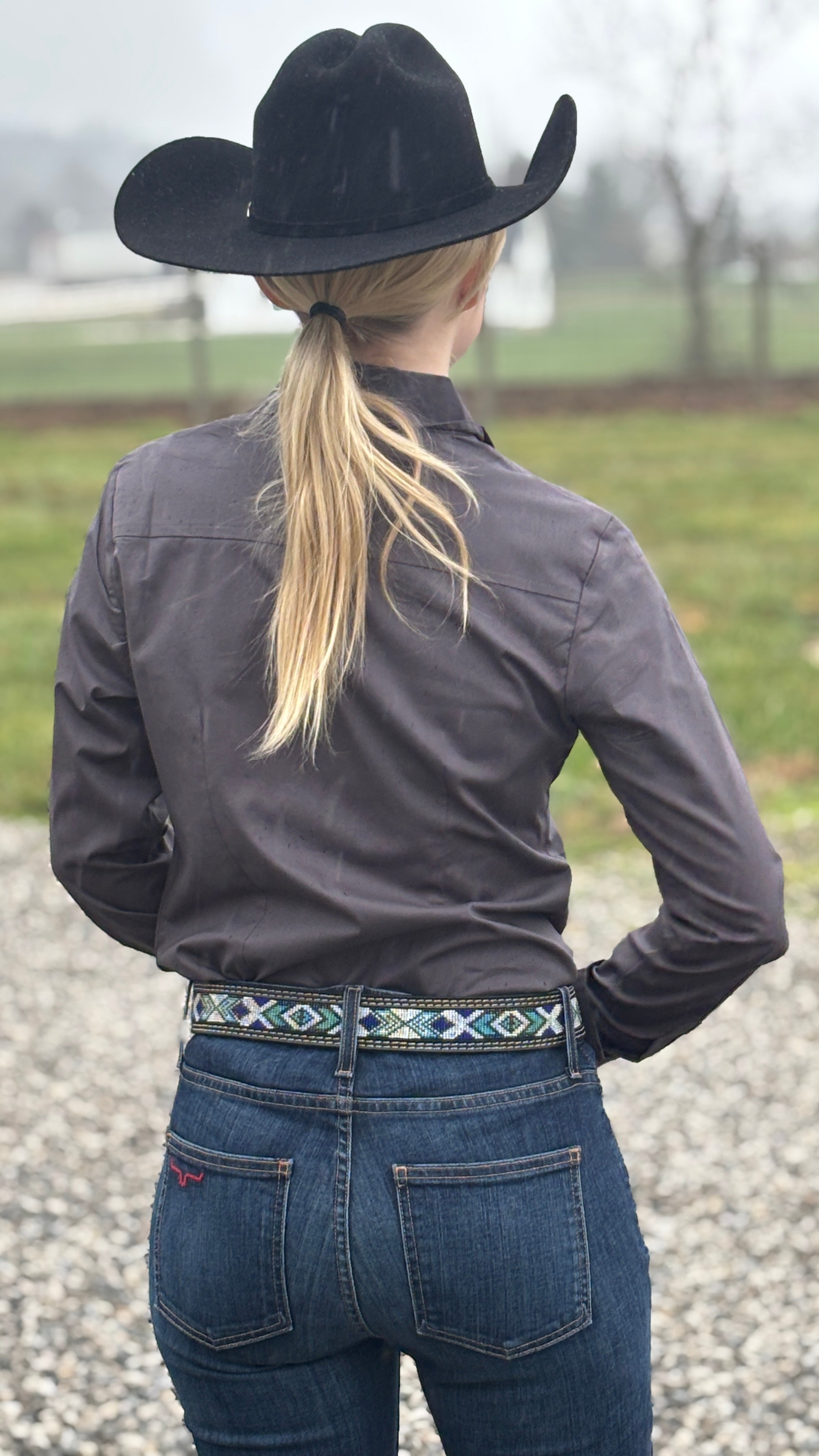 Solid Button Down Shirts ~ Charcoal - Henderson's Western Store