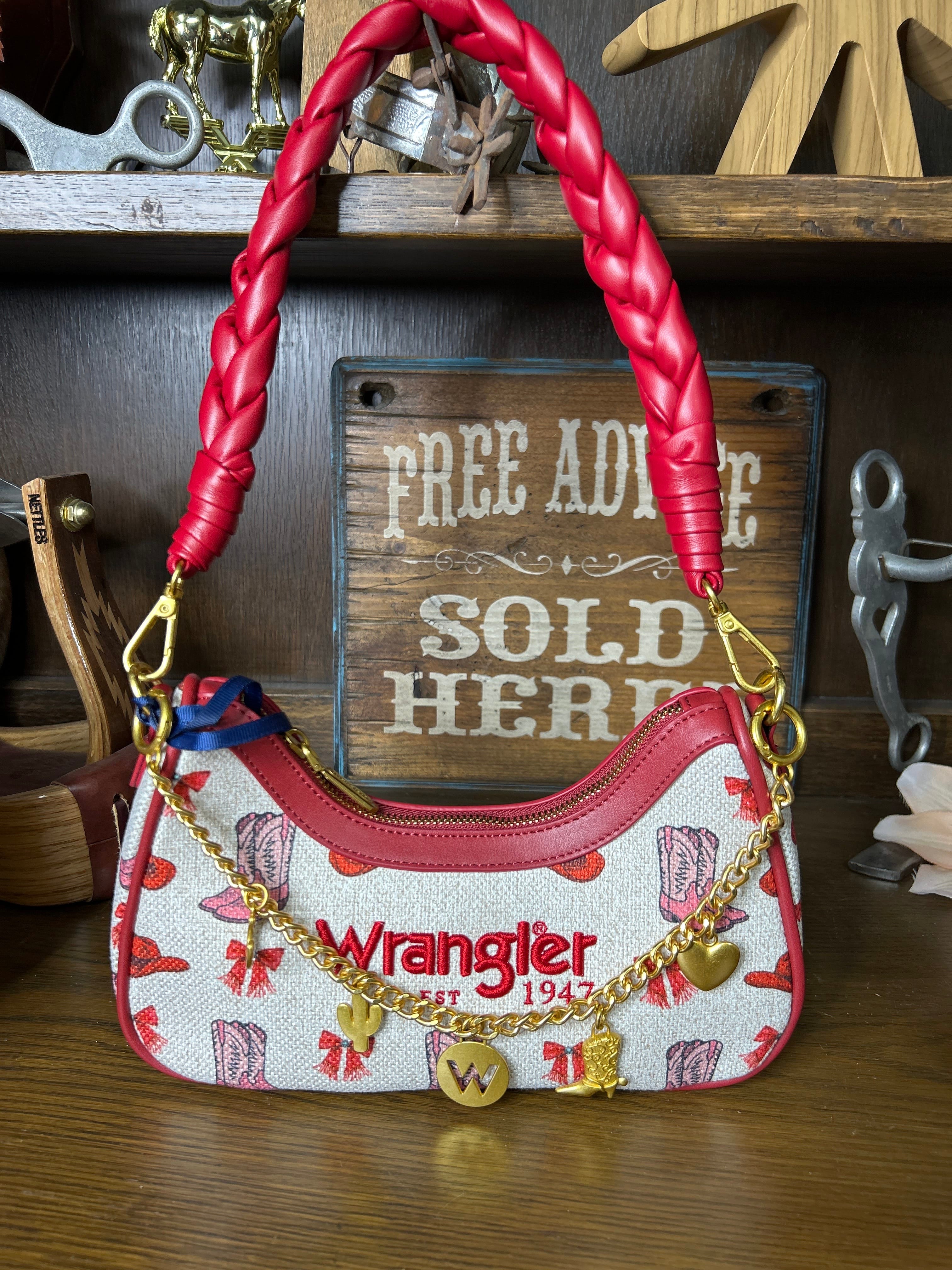 Wrangler Western Print Cowgirl Shoulder Bag ~ Pink - Henderson's Western Store