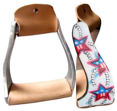 Aluminum Stirrup Pony~Red,White,Blue - Henderson's Western Store