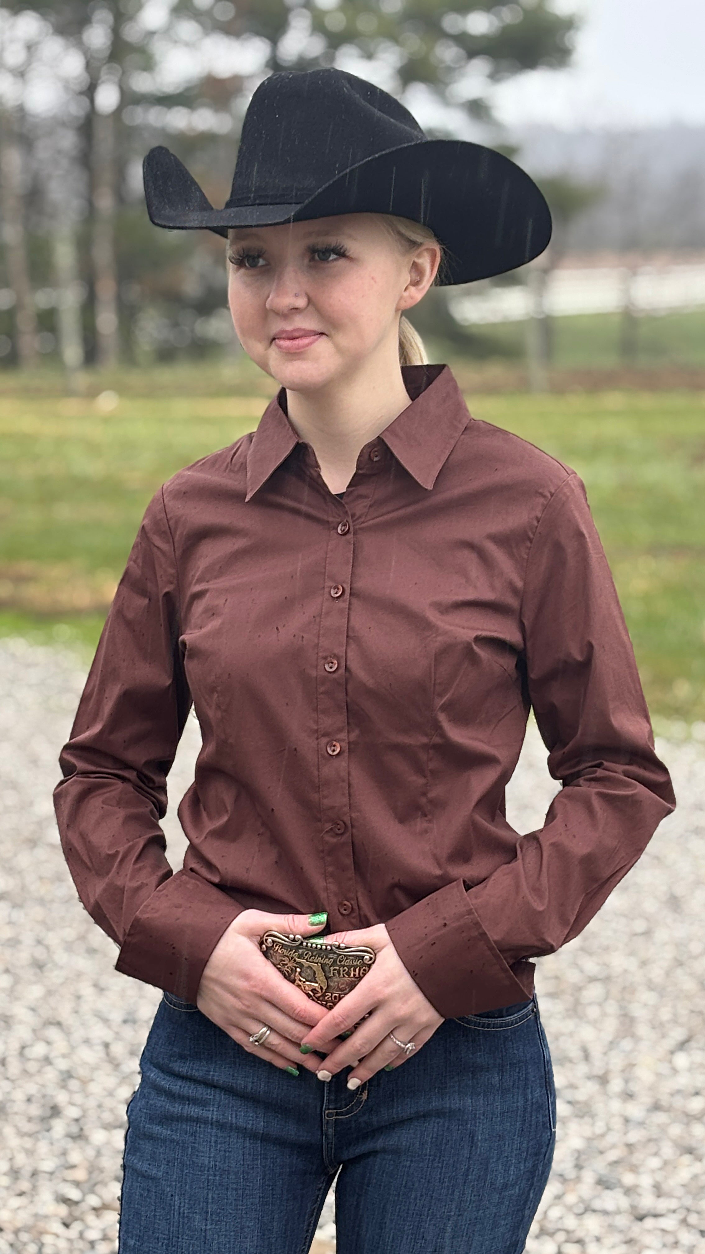 Solid Button Down Shirts ~ Chocolate - Henderson's Western Store