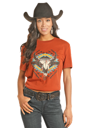 Cow Skull Graphic Tee by Rock & Roll - Henderson's Western Store
