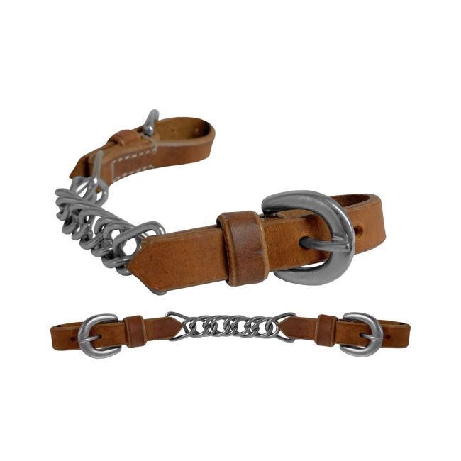 Harness Leather Flat Link Curb Chain - Henderson's Western Store