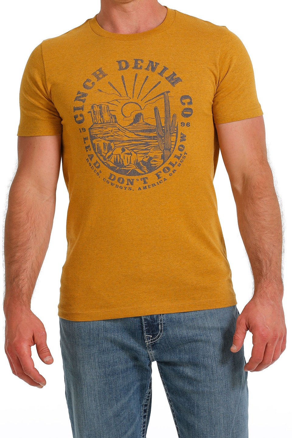Cinch Classic Logo Tee ~ Heather Gold - Henderson's Western Store