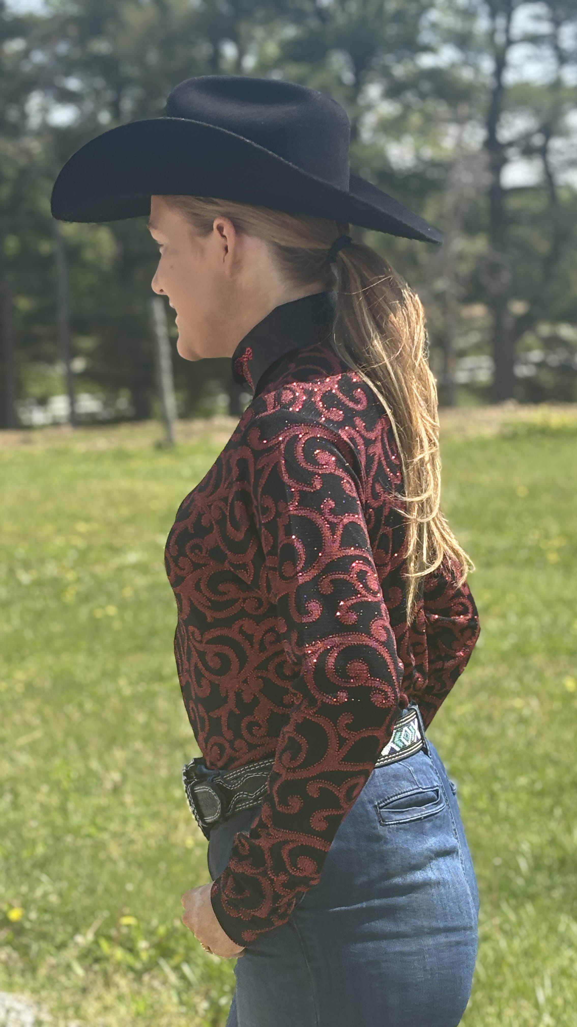 Red Raspberry Leopard Print Front Zip Shirt - Henderson's Western Store