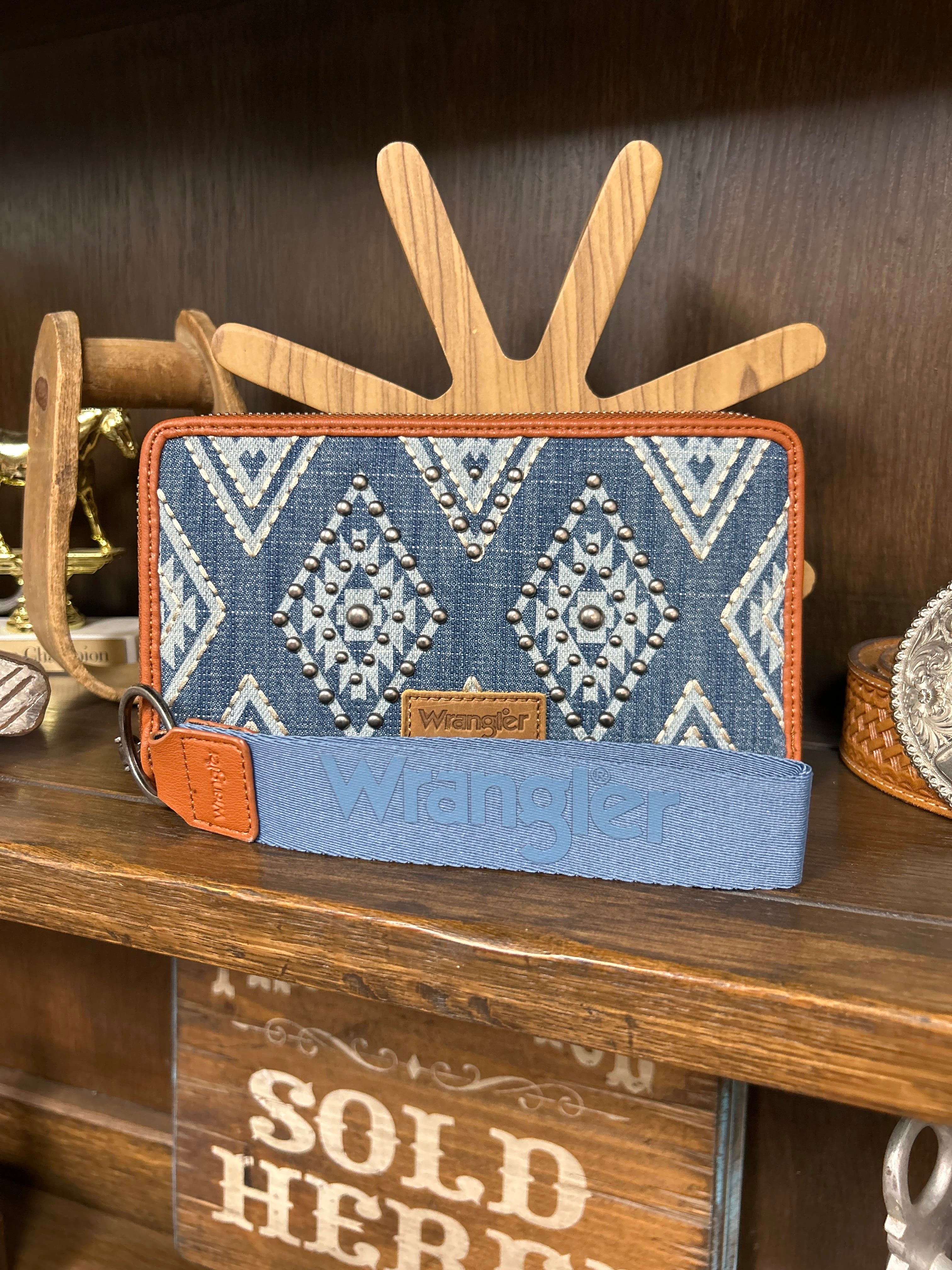 Wrangler Aztec Studded Wallet/Wristlet - Henderson's Western Store