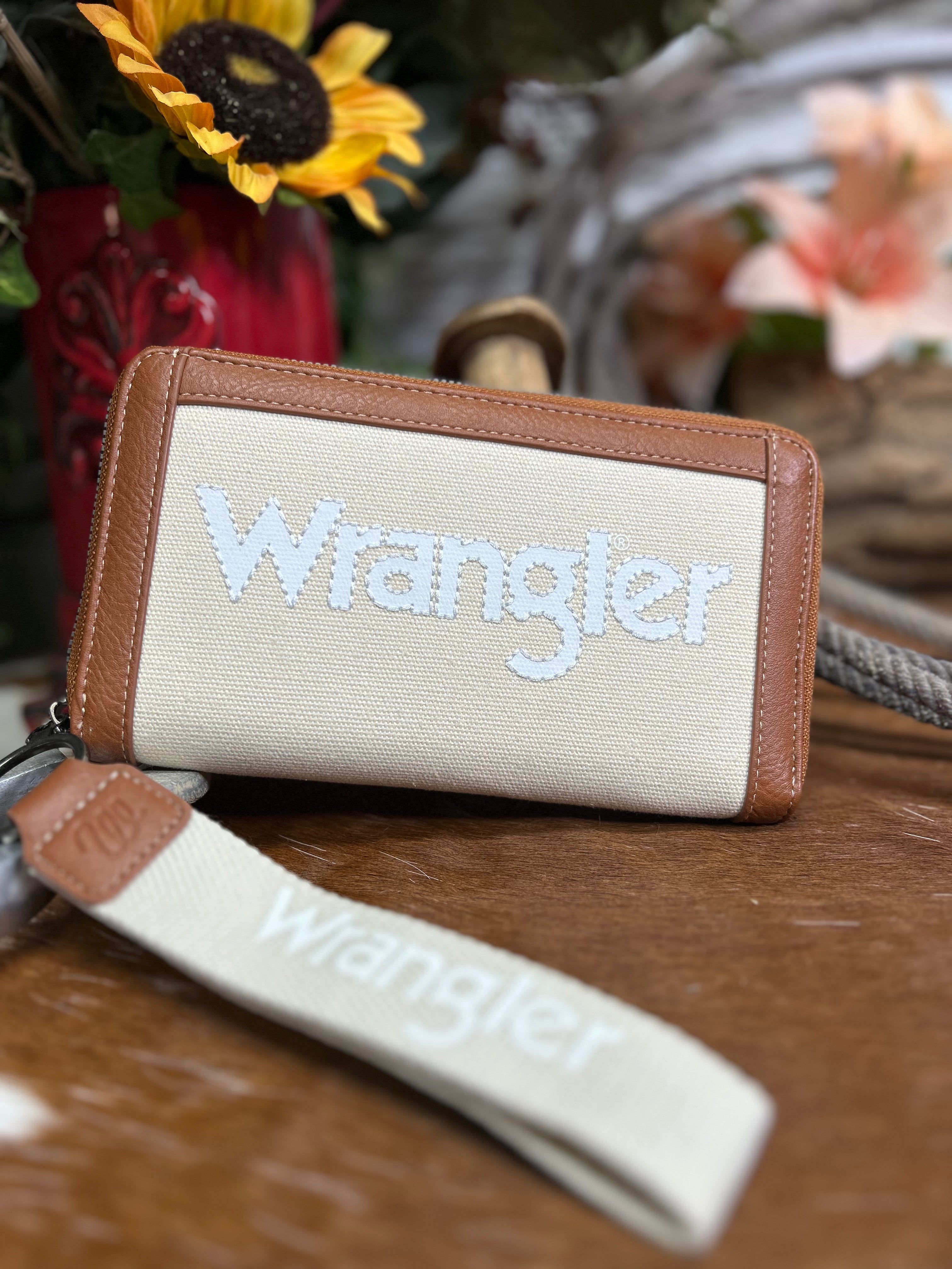 Wrangler Logo Wallet ~ Tan - Henderson's Western Store