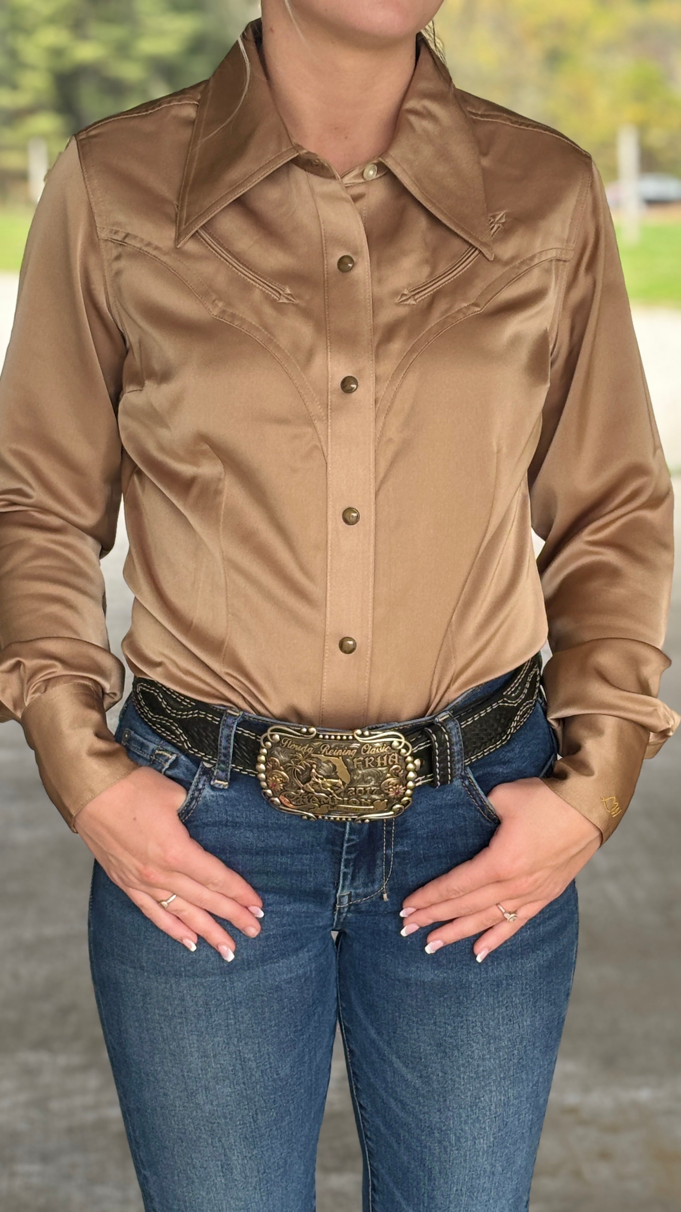 Wrangler x Lainey Wilson Glam Satin Shirt - Henderson's Western Store