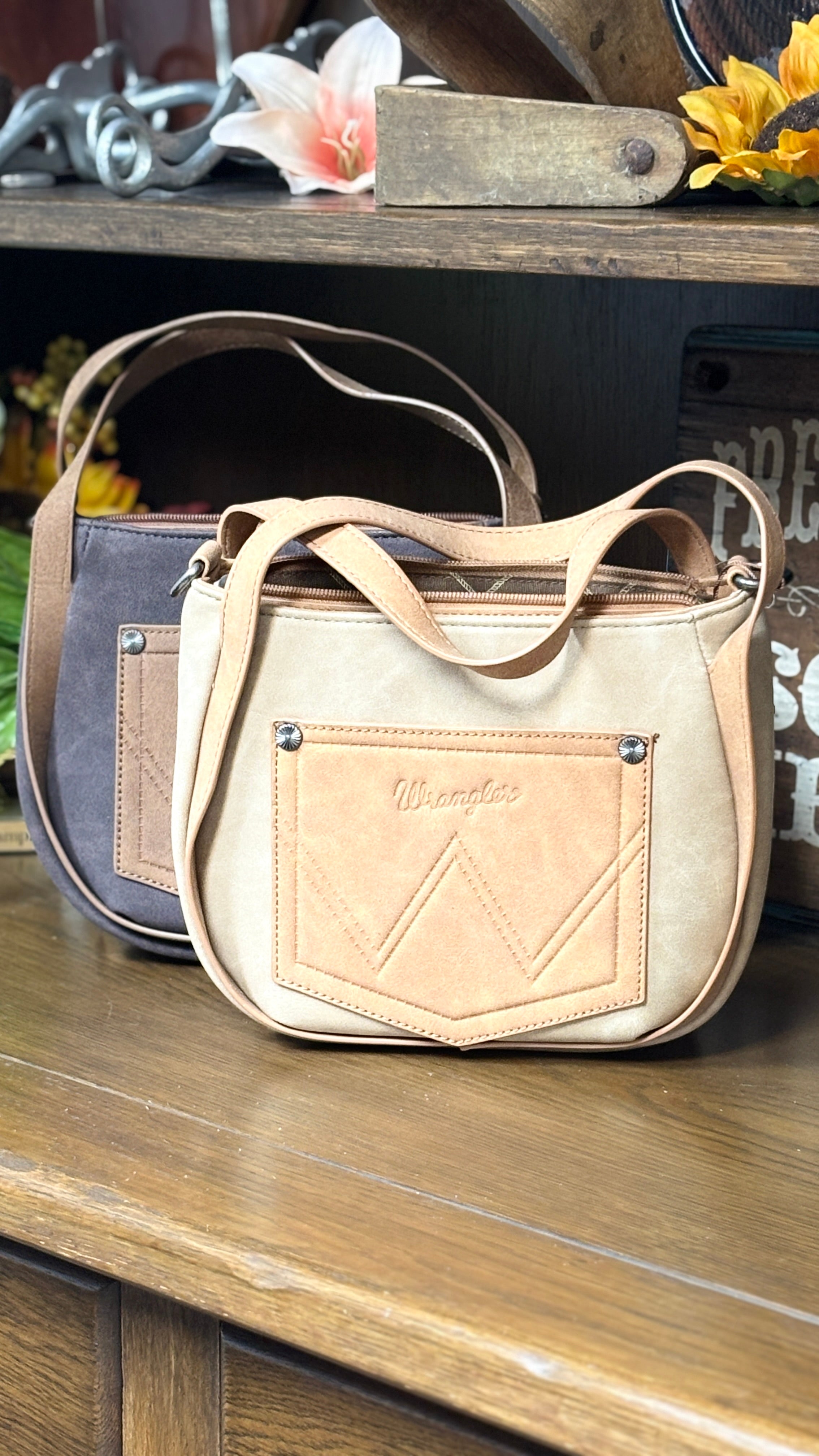 Wrangler "W" Stitch Fringe Tote/Crossbody - Henderson's Western Store