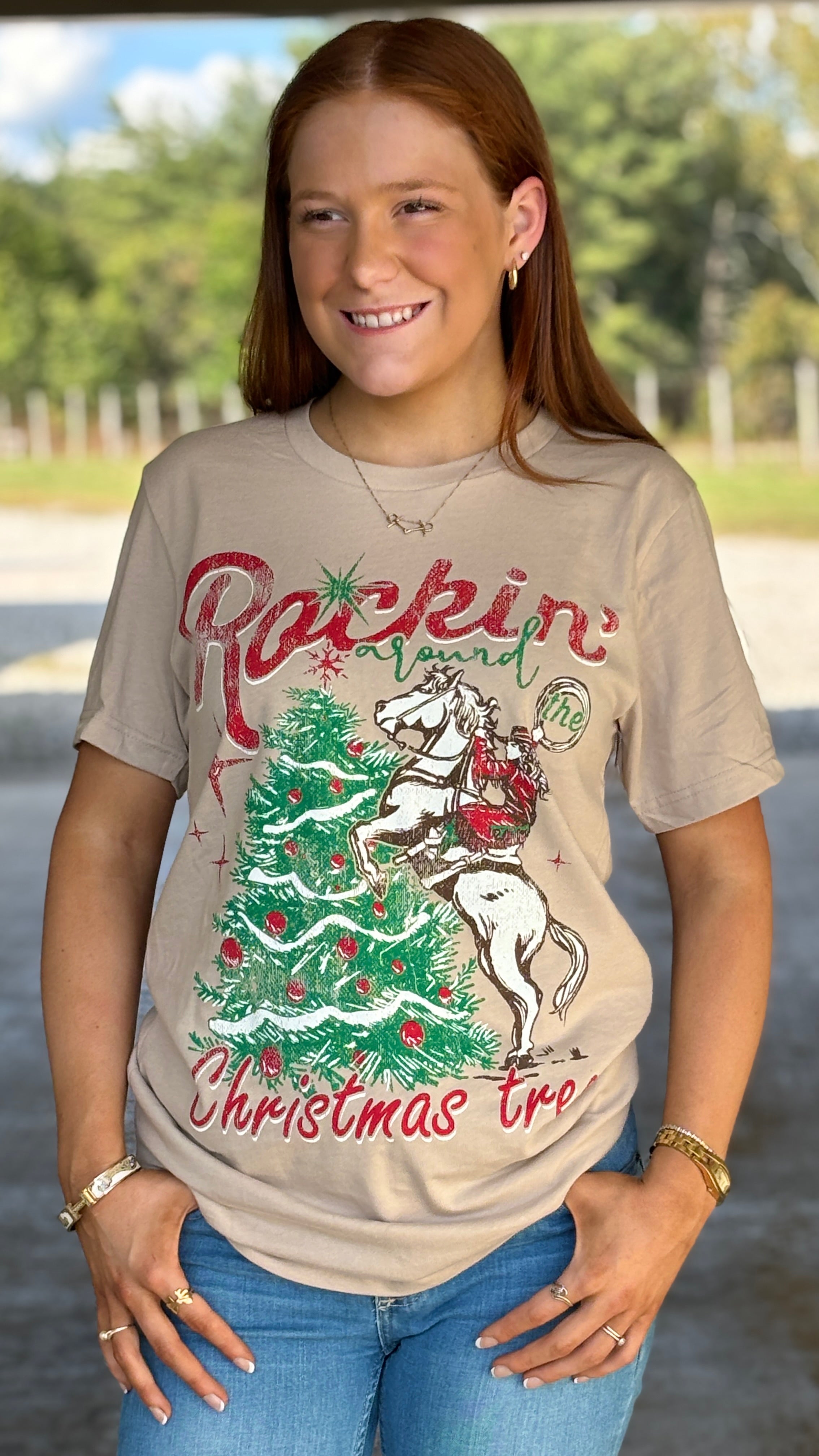 Rackin' Around the Christmas Tree Tee - Henderson's Western Store
