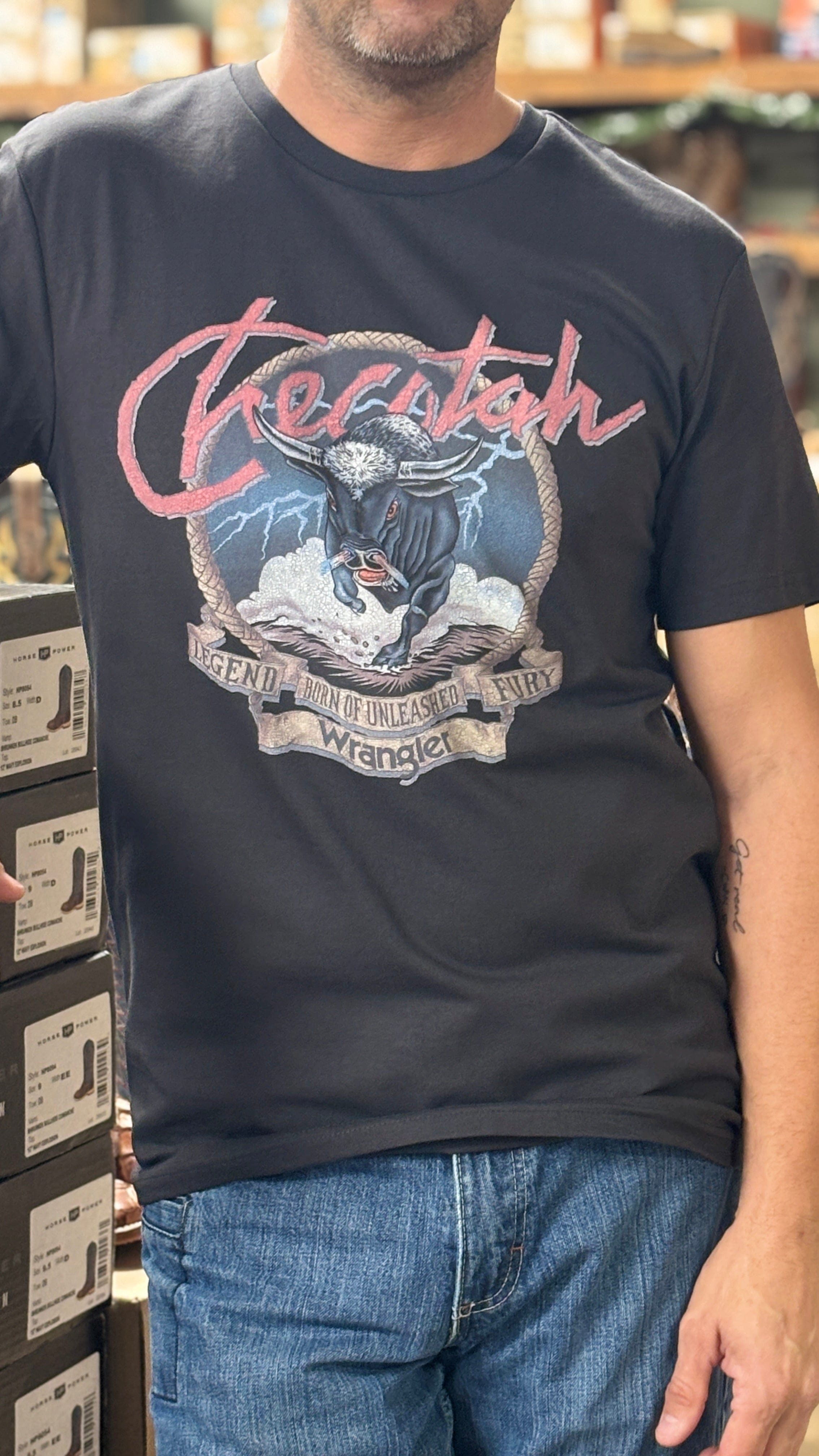 Wrangler Checotah Bull Tee - Henderson's Western Store