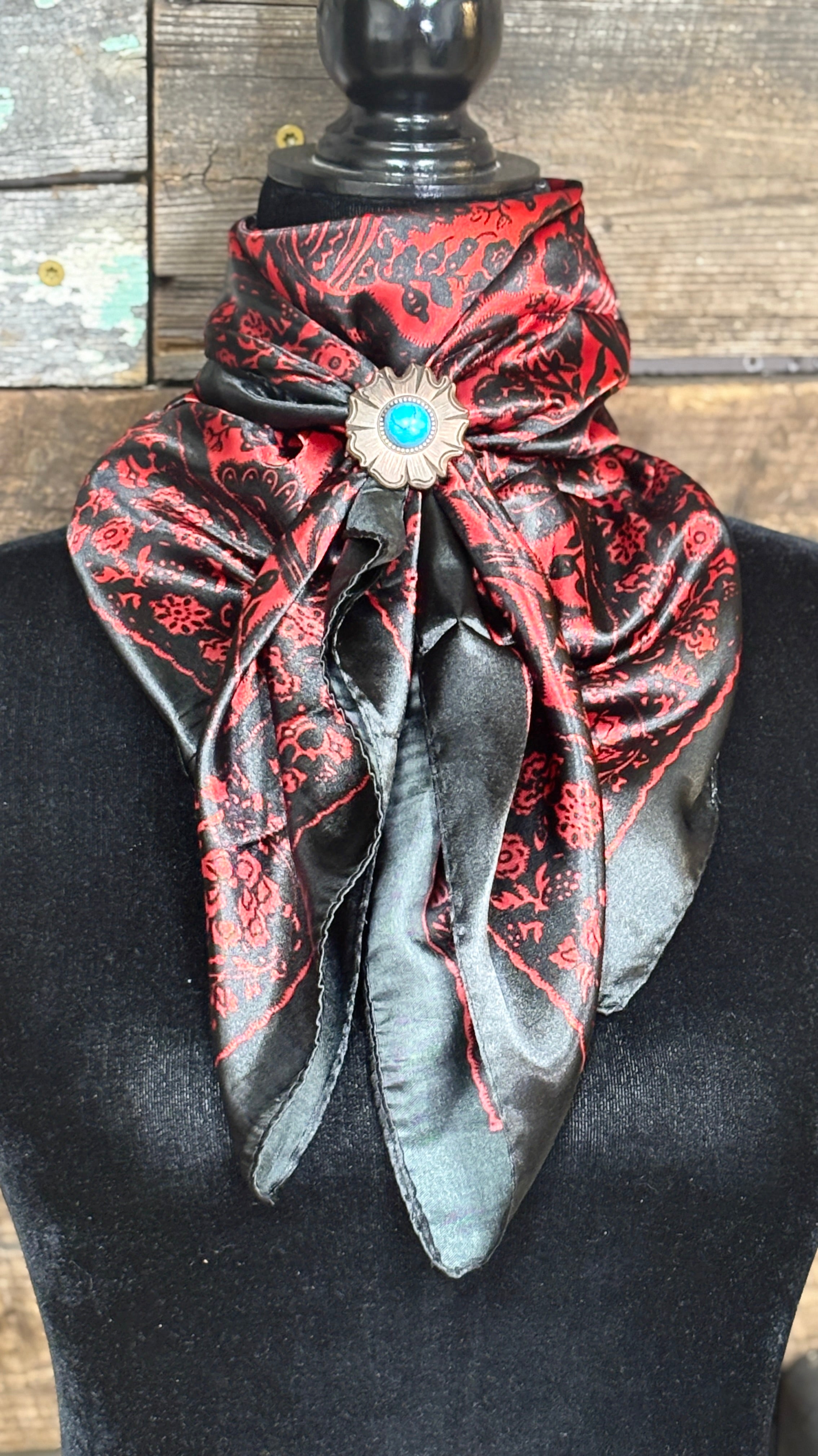 Rodeo Drive Wild Rags/Scarf ~ Black & Red Paisley - Henderson's Western Store