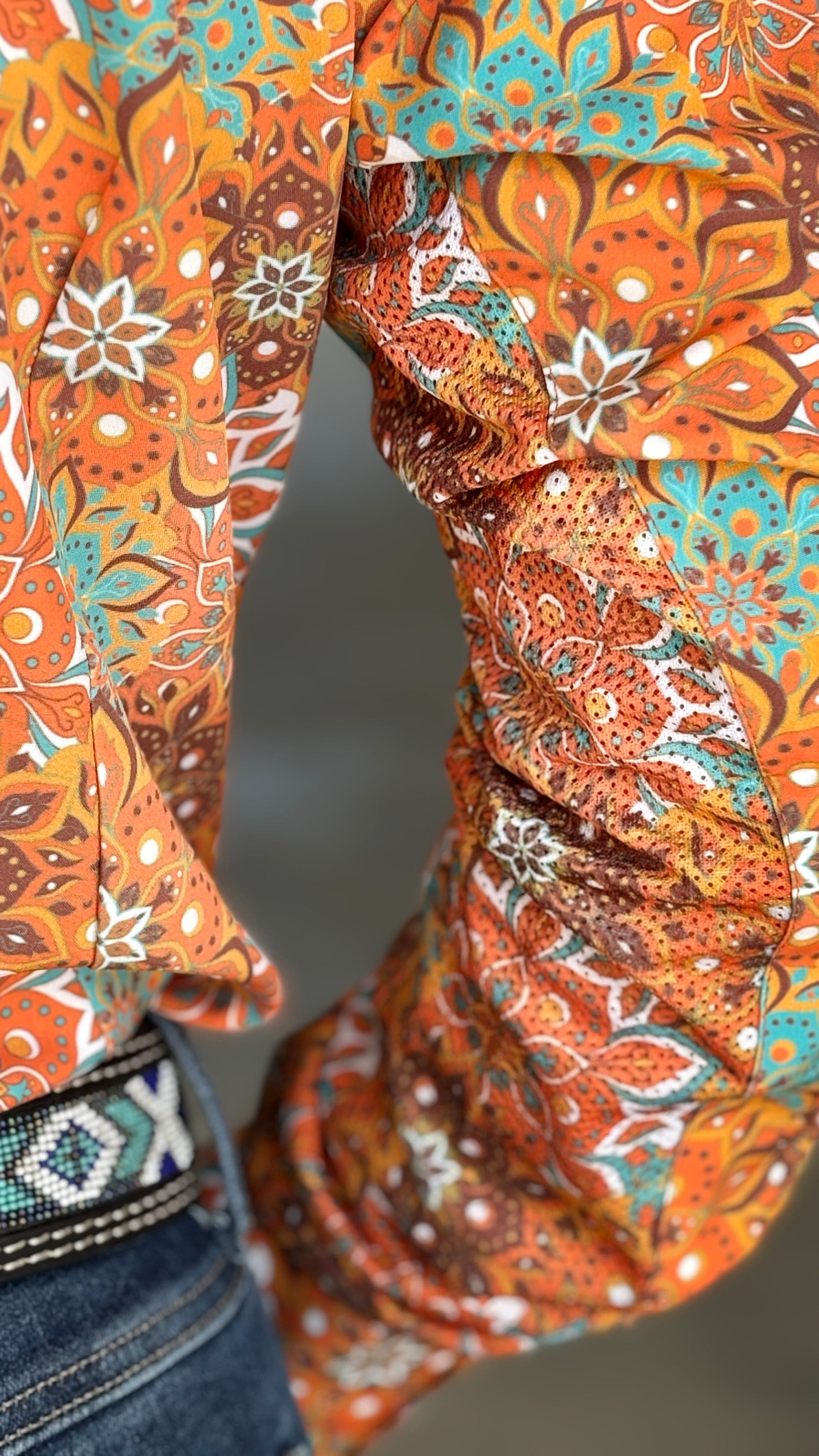 RHC Easy Care W/Mesh Yoke Show Shirt ~ Orange - Henderson's Western Store