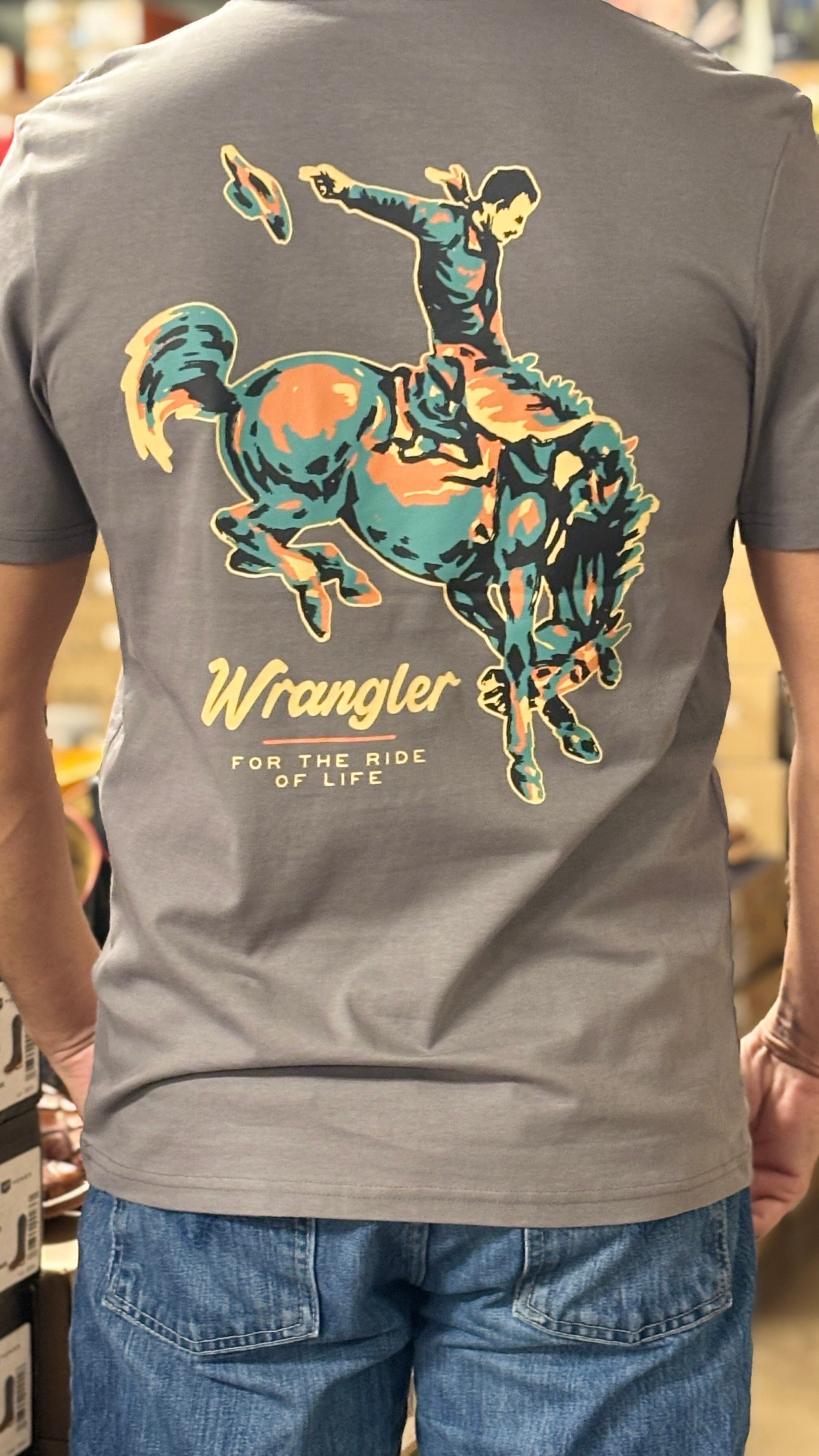 Wrangler Bucking Cowboy tee - Henderson's Western Store