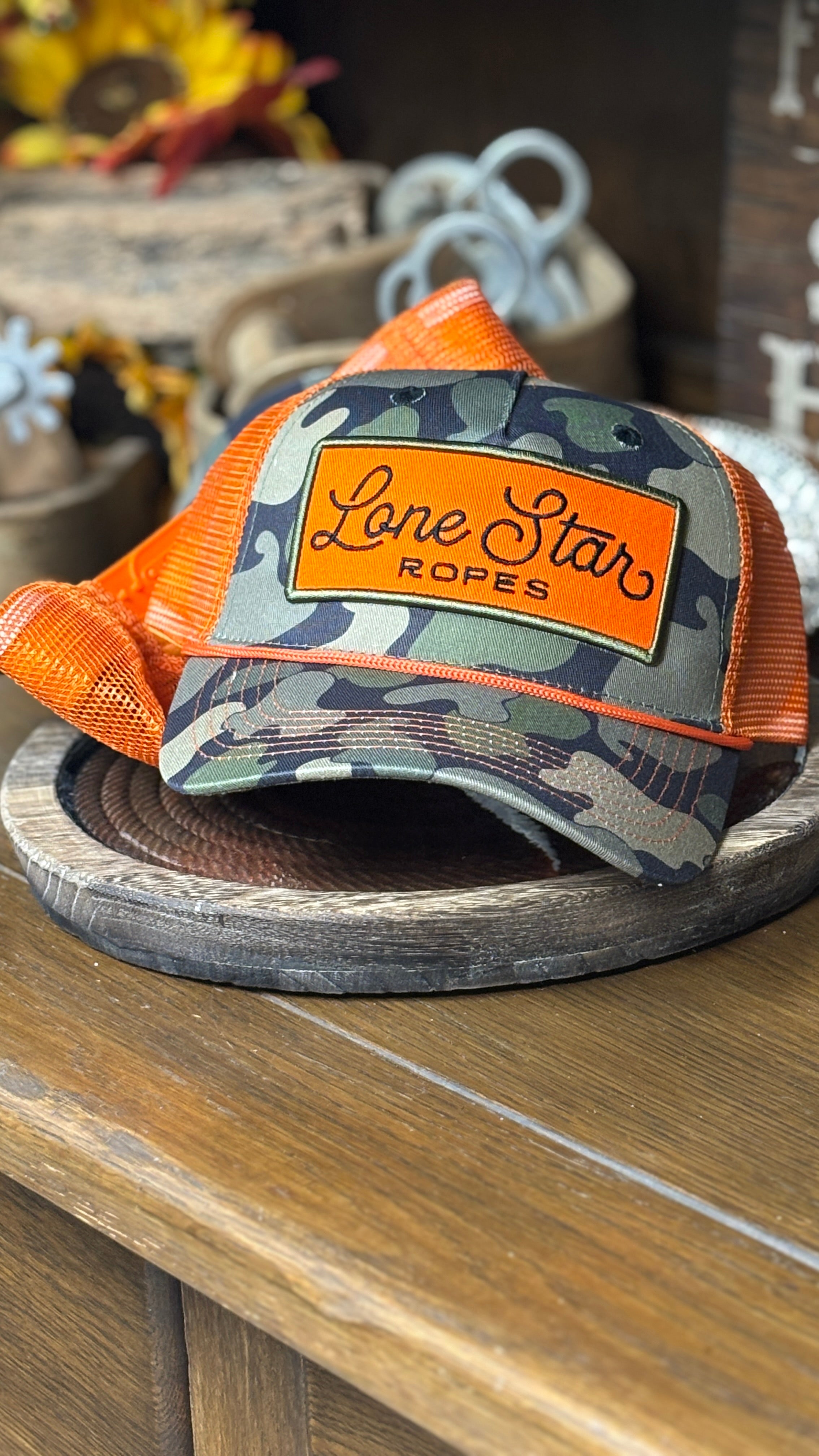 Lone Star Ropes Script Trucker Cap ~ Duck Camo - Henderson's Western Store