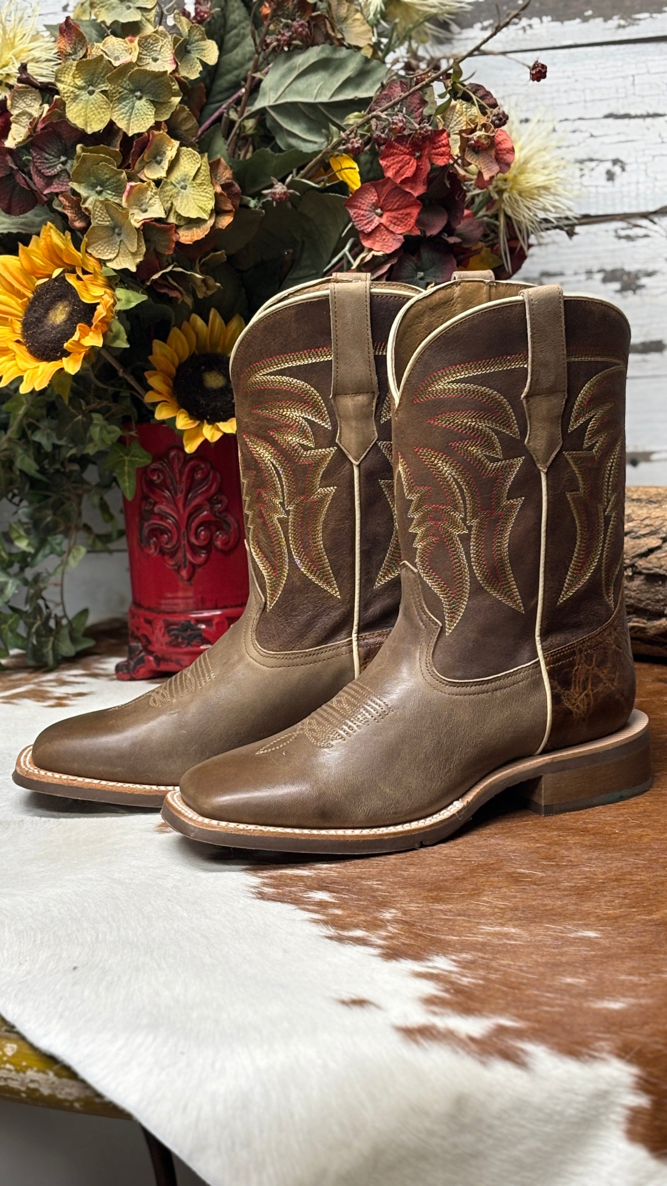 Men’s Cowhide Wide Square Boots - Henderson's Western Store