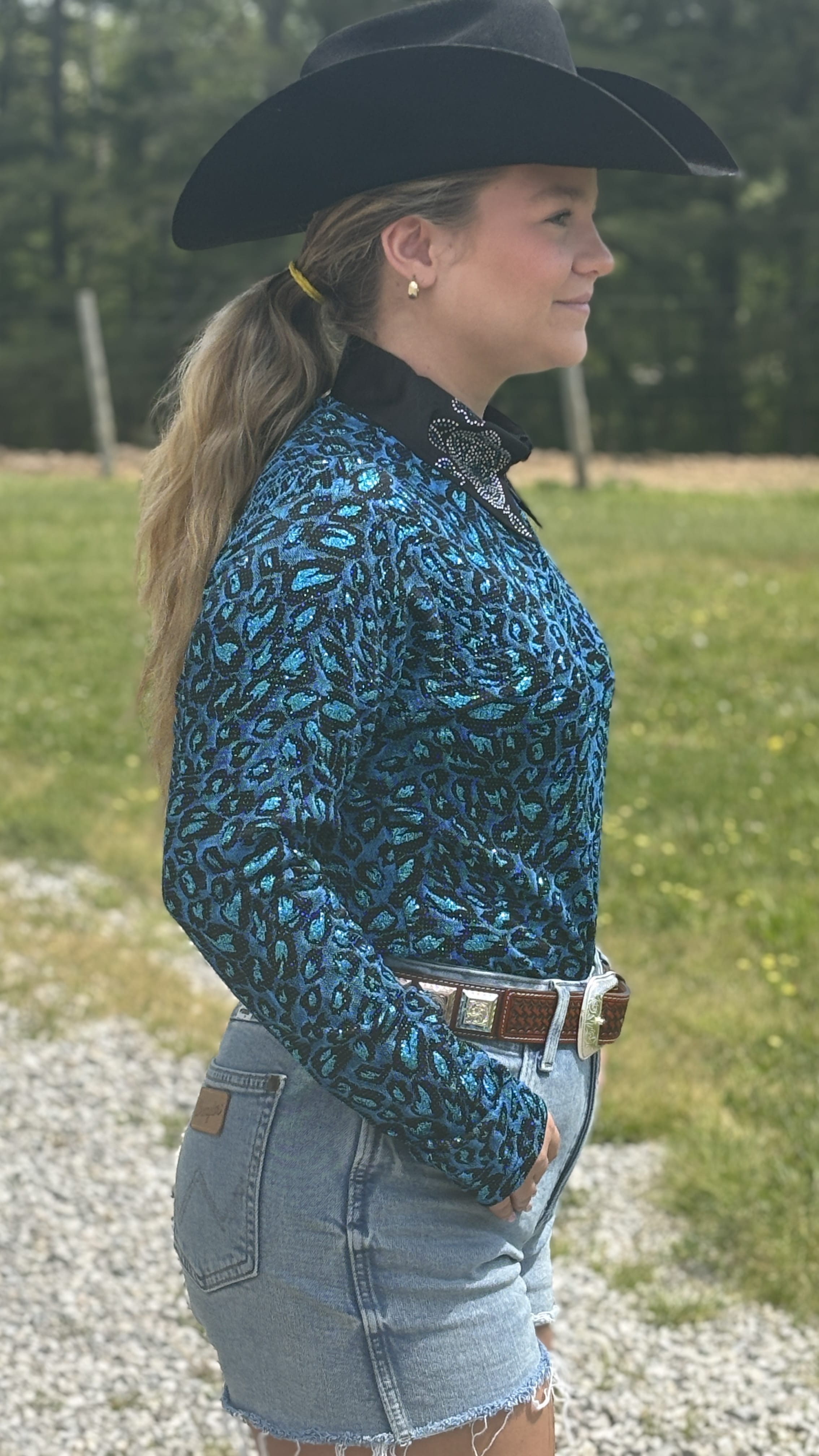 Raspberry Leopard Print Zip Front Show Shirt - Henderson's Western Store