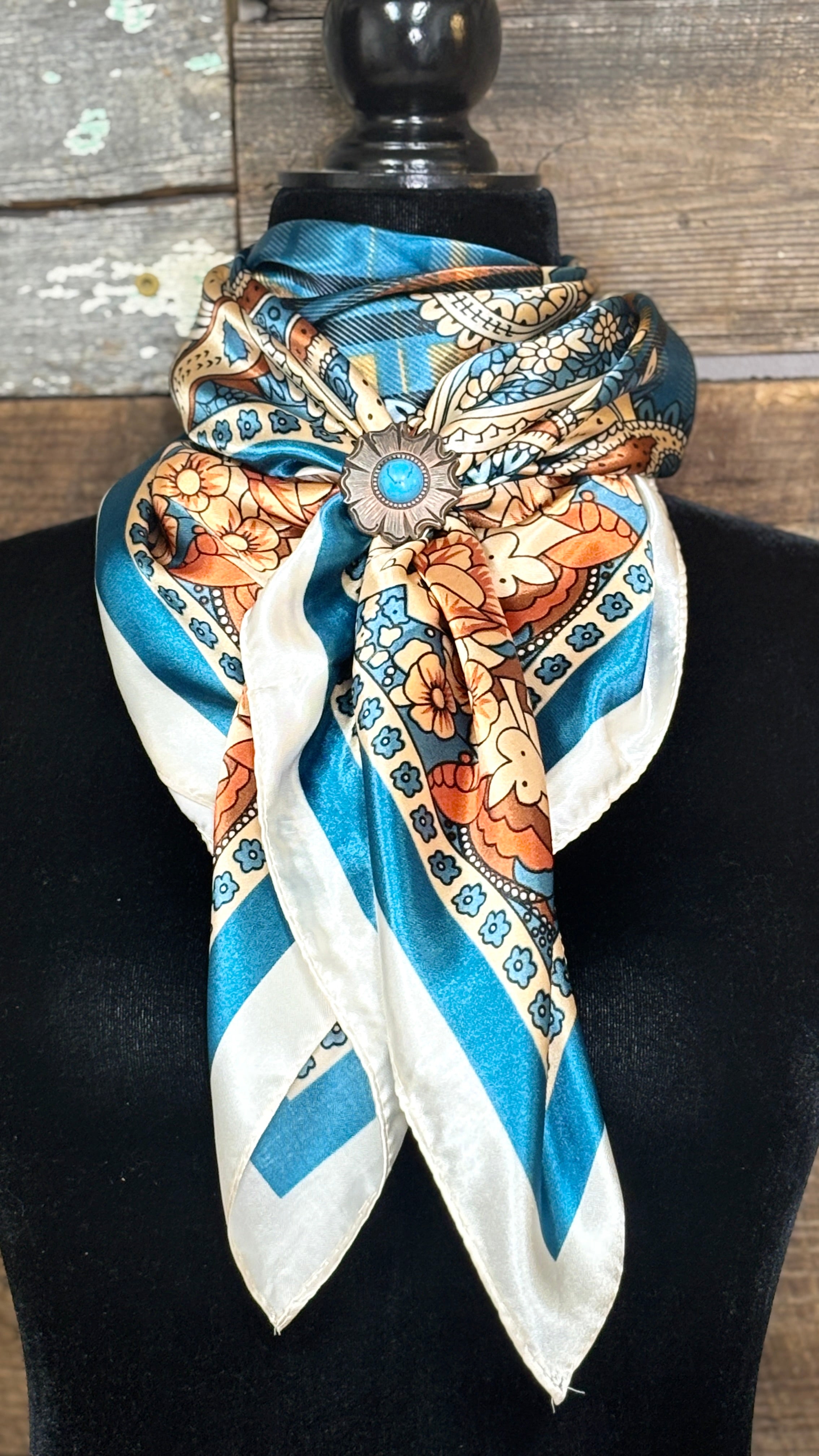 Rodeo Drive Wild Rags/Scarf ~ Cream Plaid - Henderson's Western Store