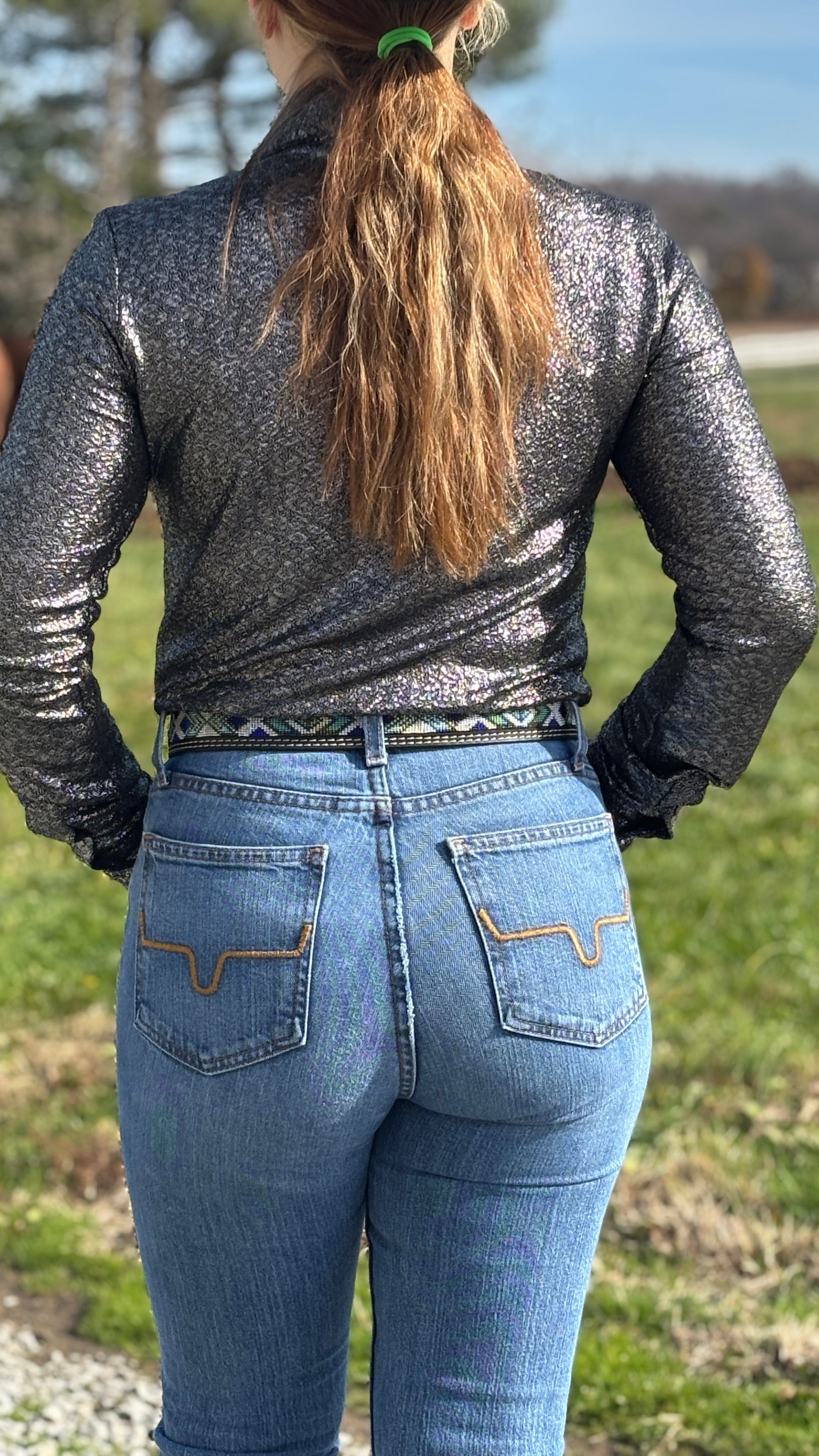 Pullover Button Up by Cowgirl Tuff ~ Chrome Shimmer - Henderson's Western Store