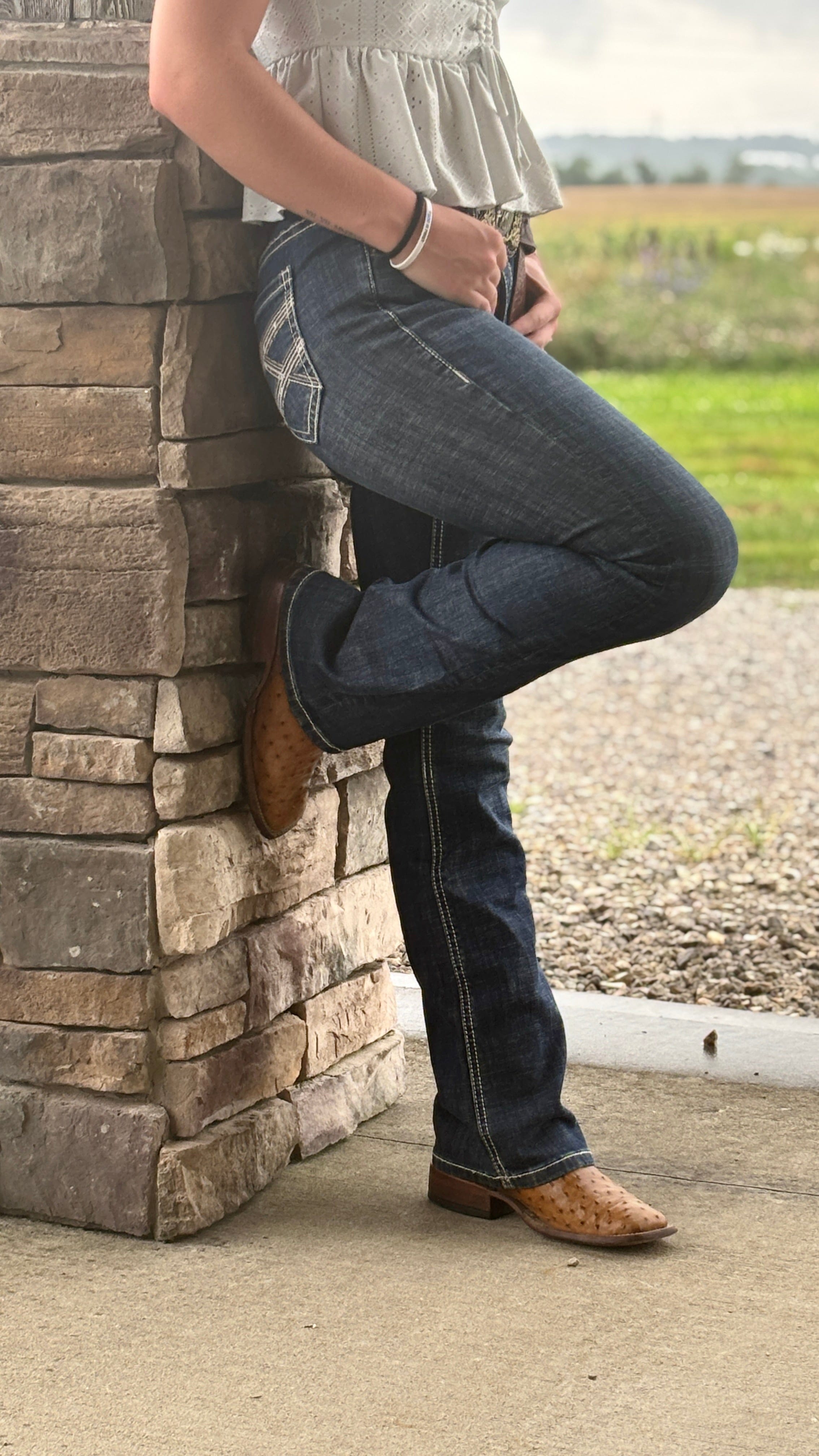 Crossed Embroidered Jean by Rock & Roll - Henderson's Western Store