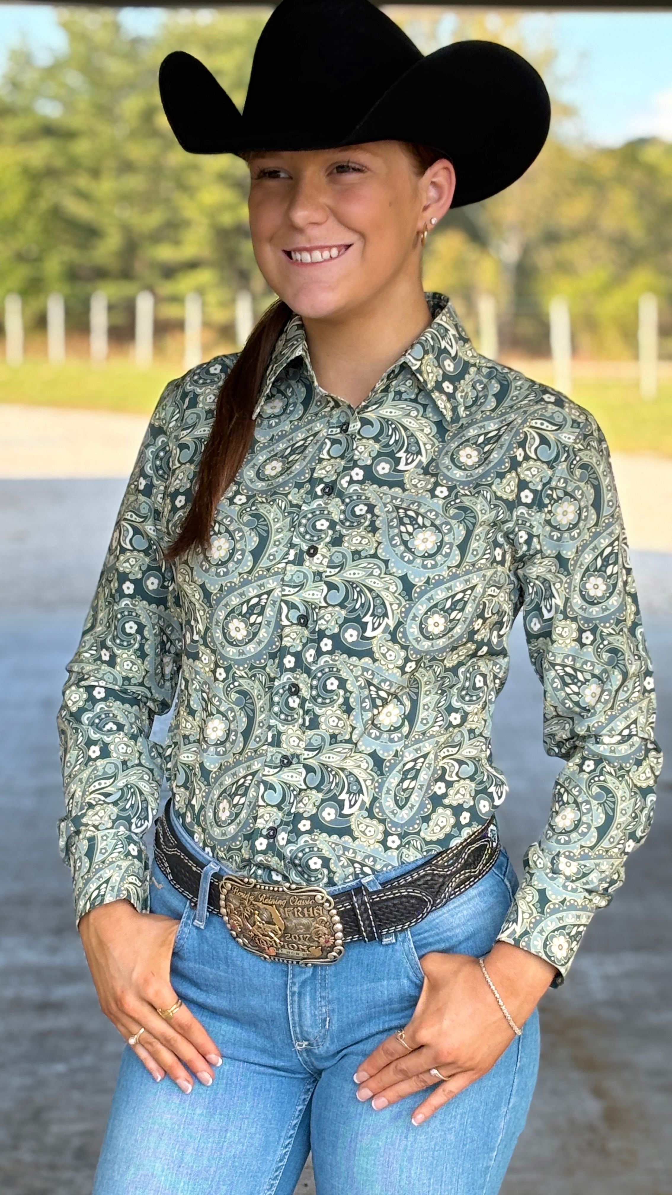 RHC Easy Care Button Down ~ Sage - Henderson's Western Store