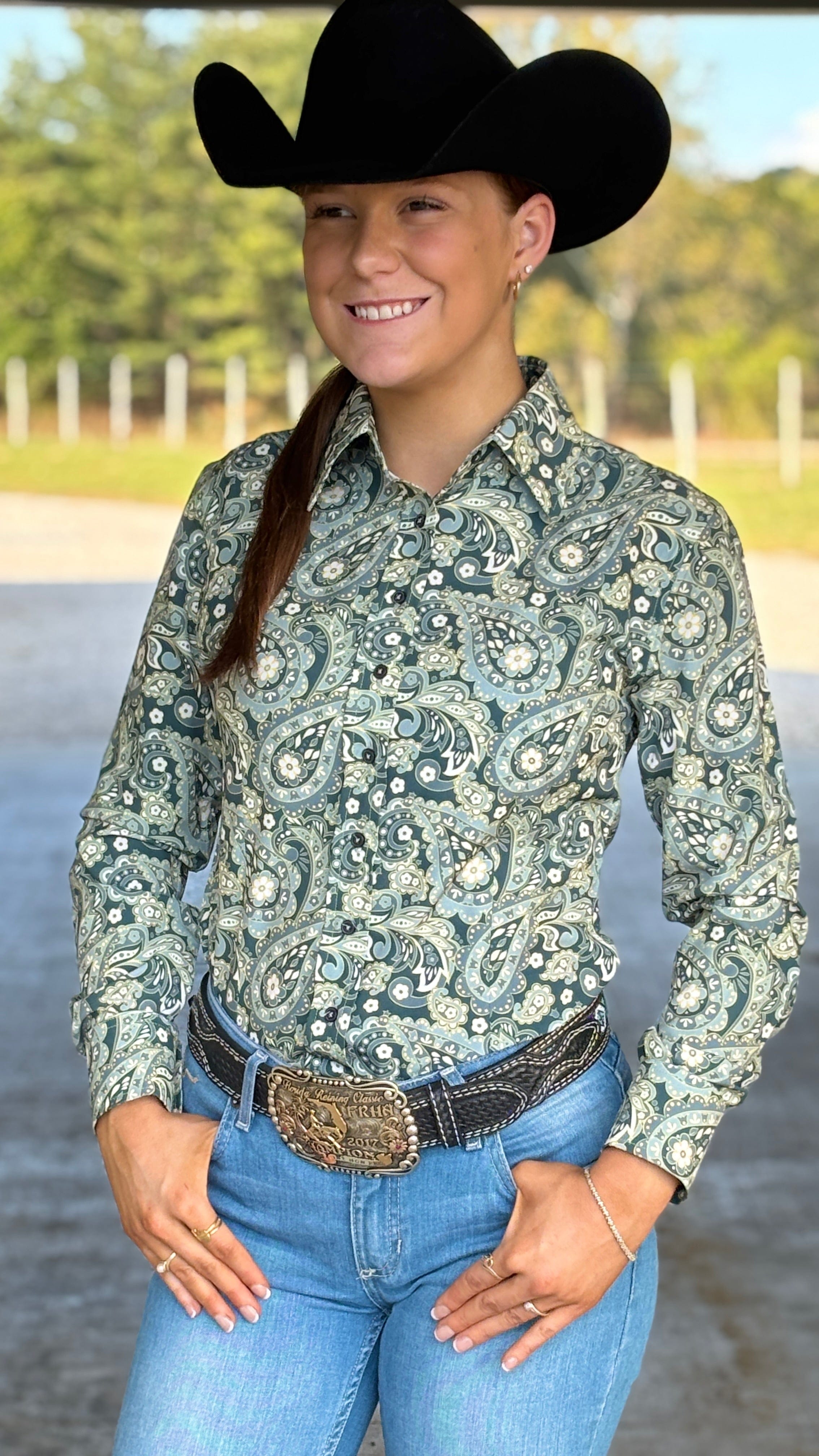 RHC Easy Care Button Down ~ Sage - Henderson's Western Store