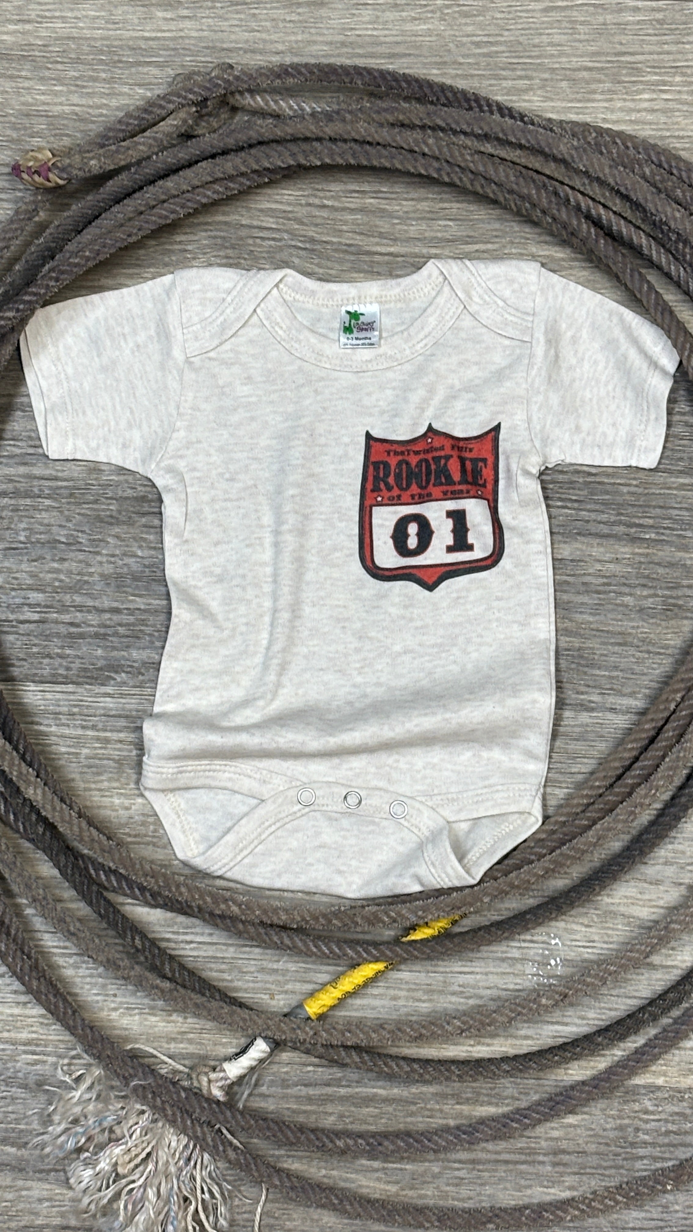 Rookie Of The Year Rodeo Back Number Onesie - Henderson's Western Store