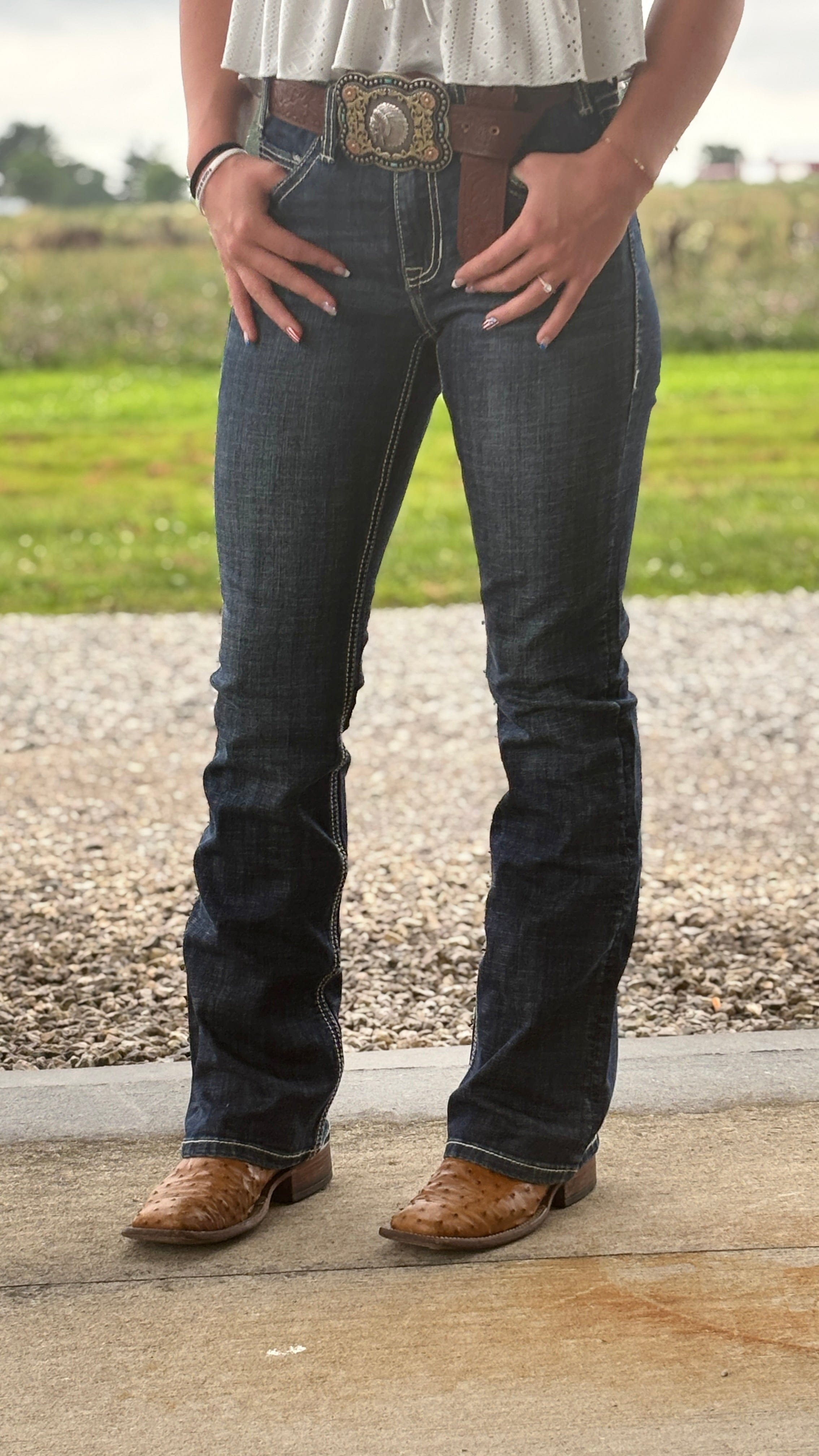Crossed Embroidered Jean by Rock & Roll - Henderson's Western Store