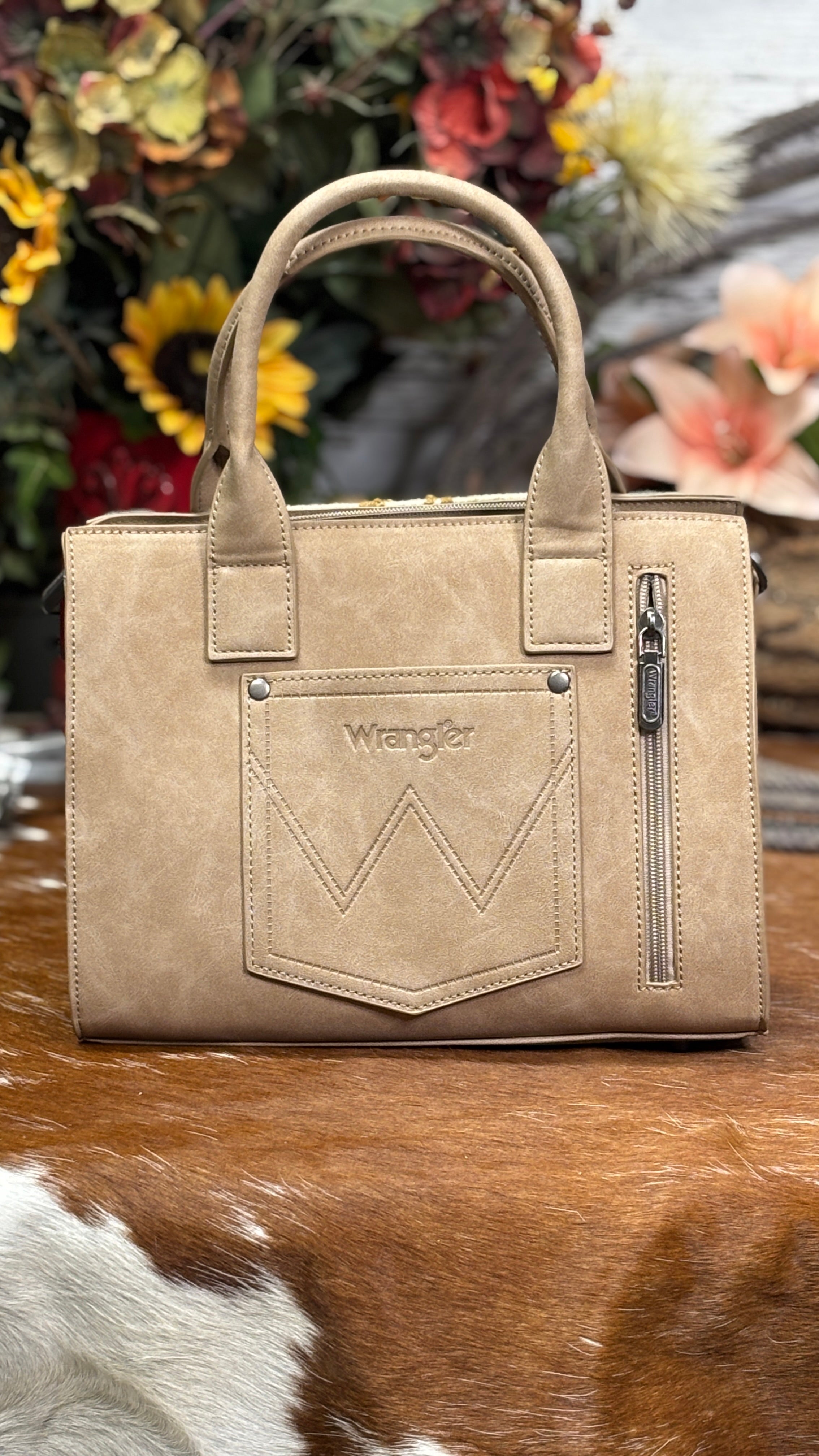 Wrangler Tooled Aztec Tote ~ Tan - Henderson's Western Store