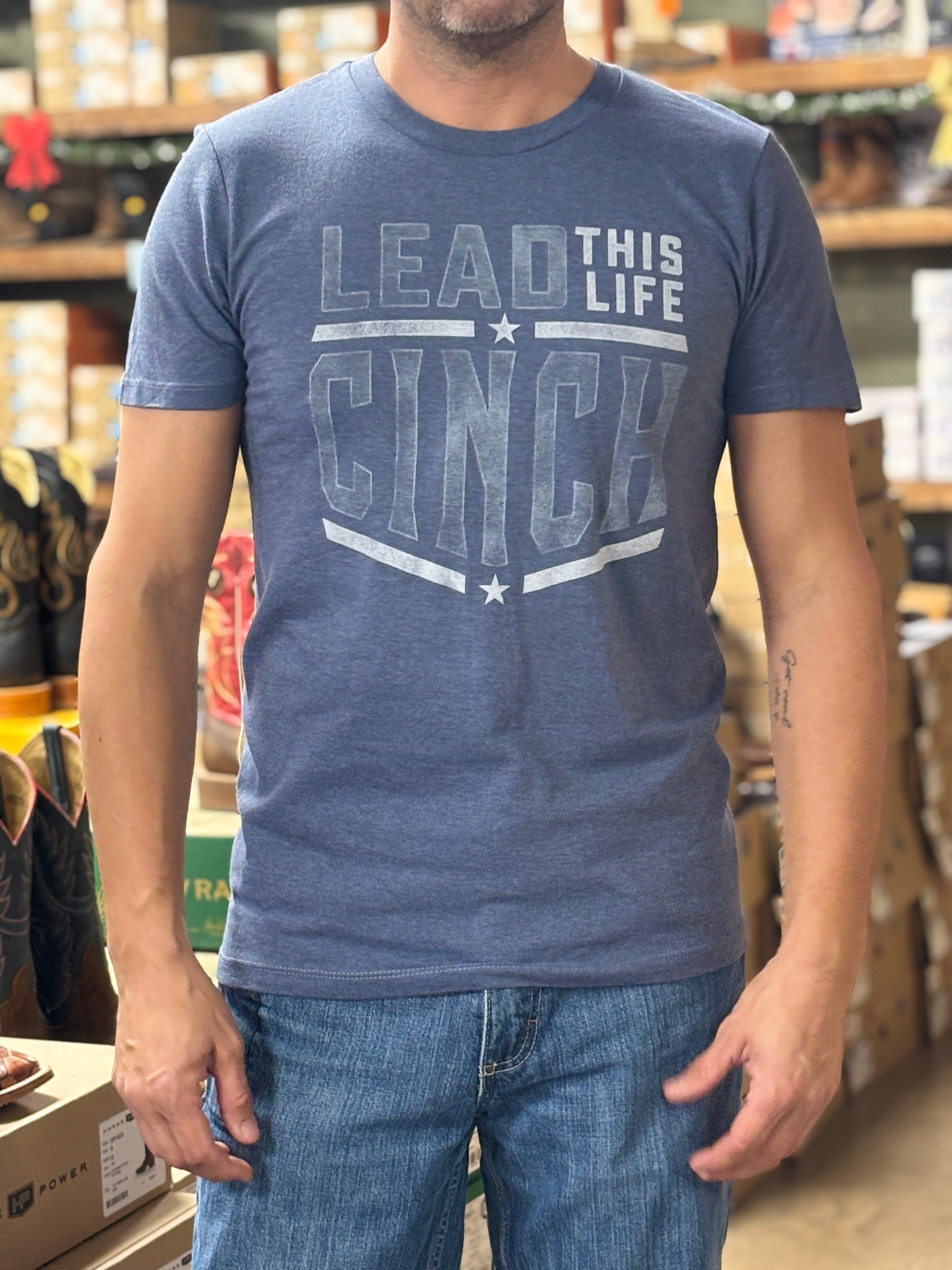 Men's Cinch Classic Tee ~ Blue - Henderson's Western Store