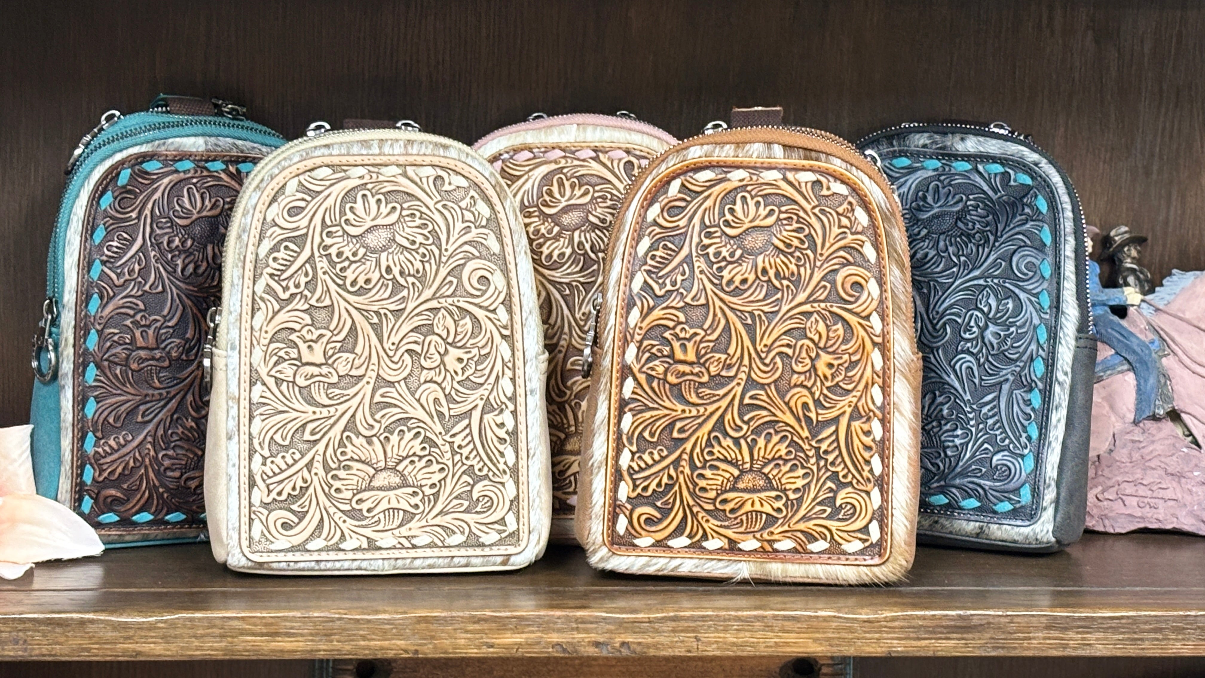 MW Floral Tooled Genuine Cowhide Hair-On Sling - Henderson's Western Store