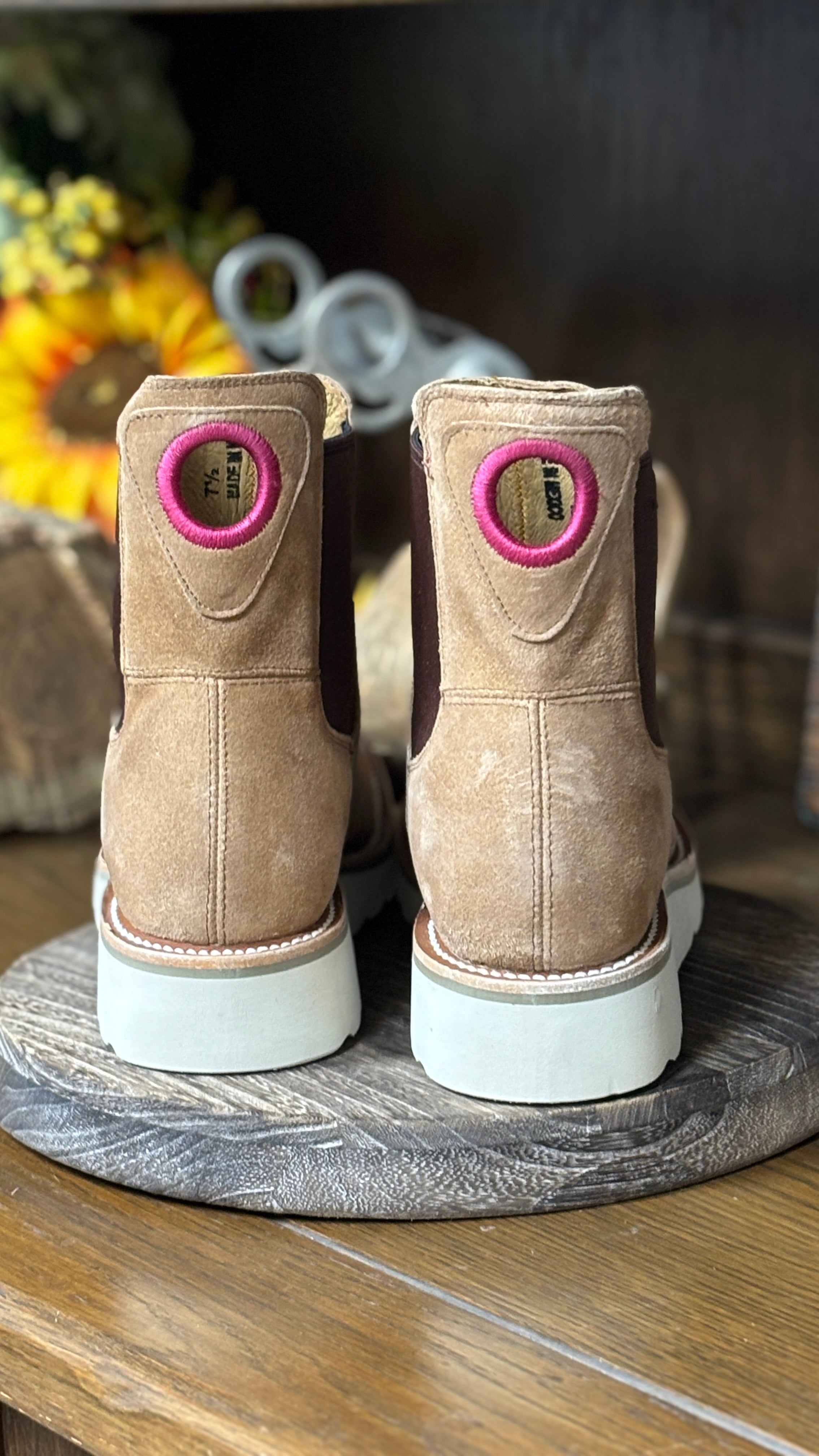 Swedge Tobacco Suede Boots by Macie Bean - Henderson's Western Store