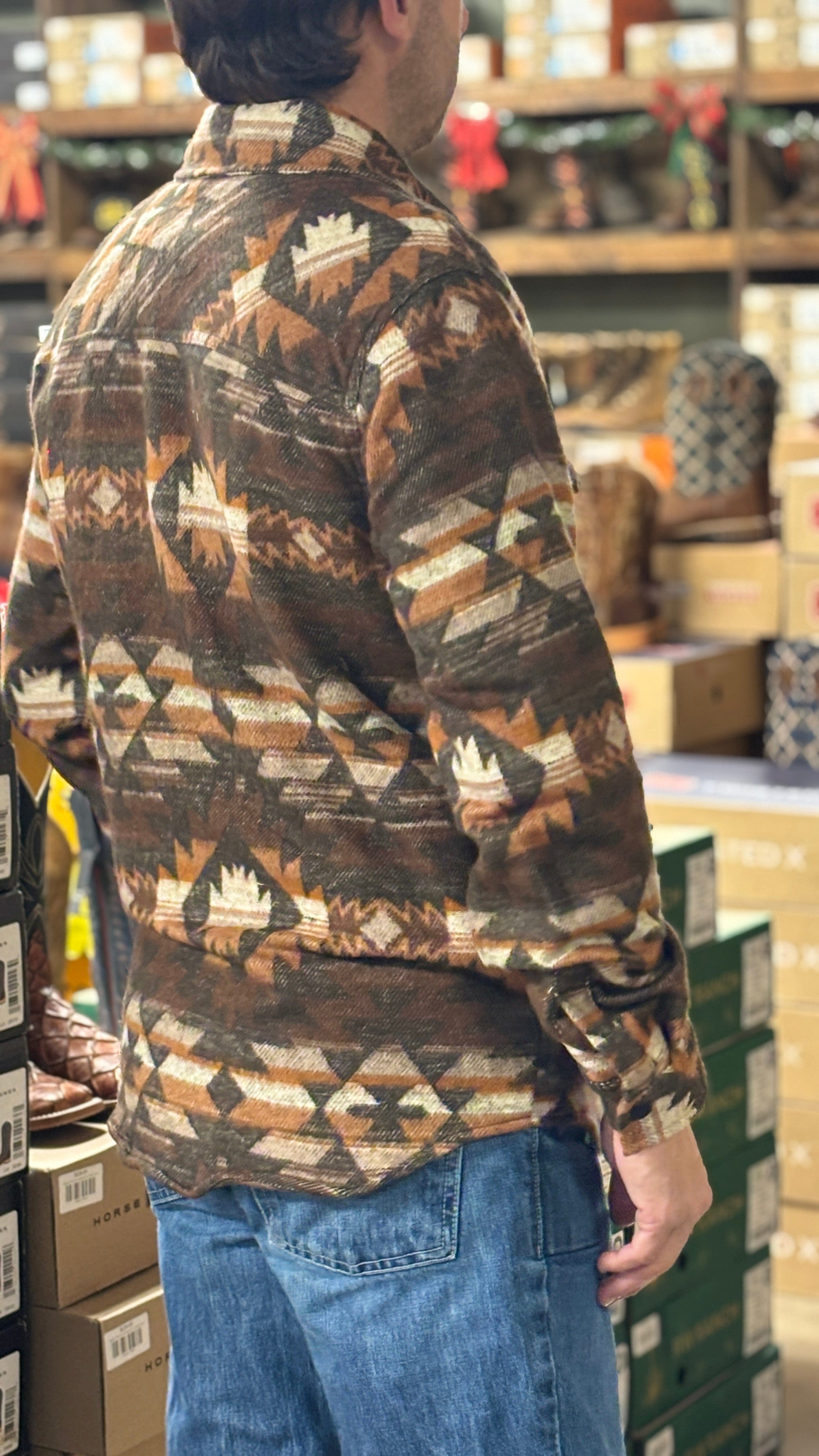 Aztec Jacquard Shacket by Rock & Roll - Henderson's Western Store