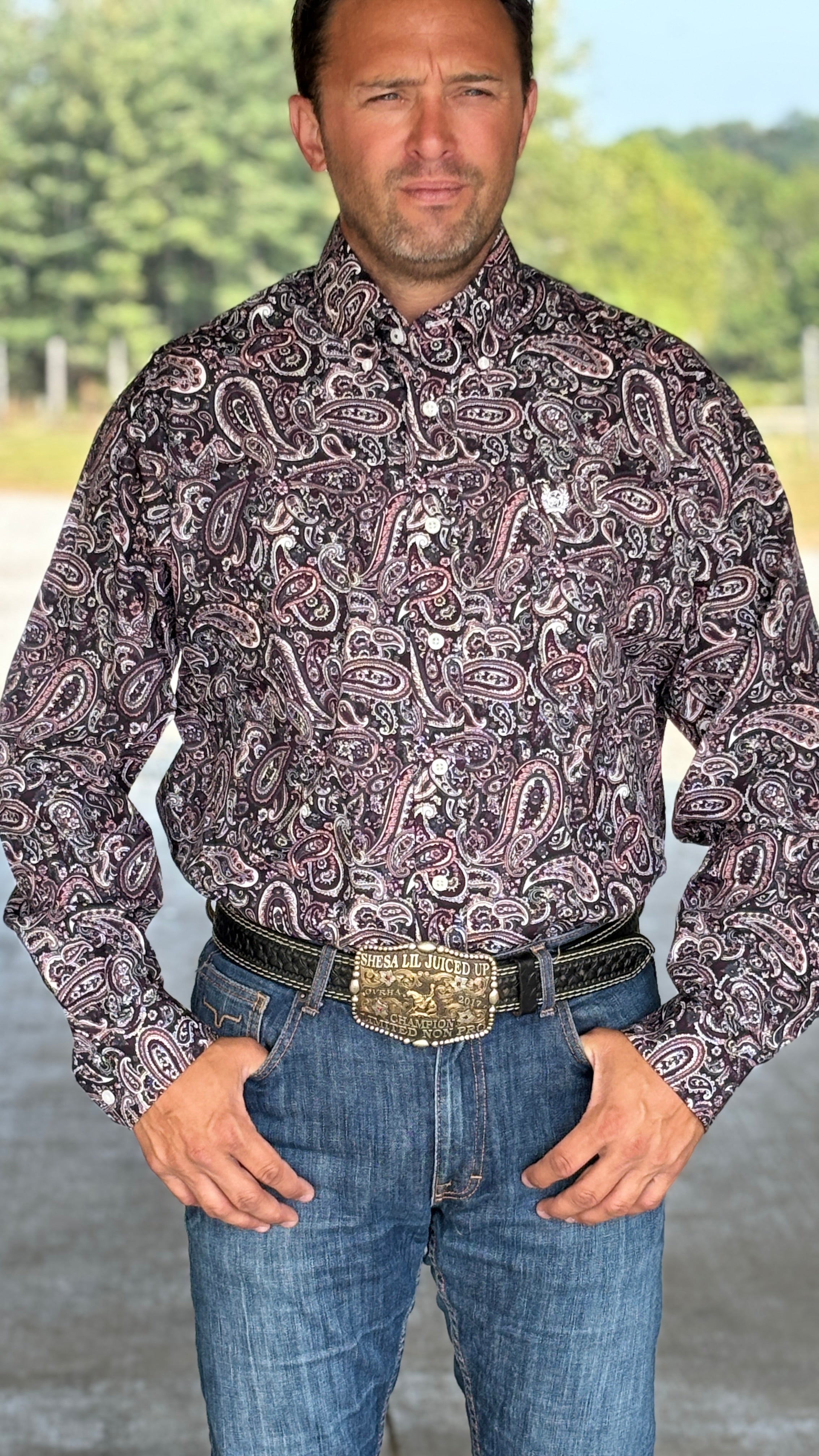 Cinch Plain Weave ~ Gray Paisley - Henderson's Western Store