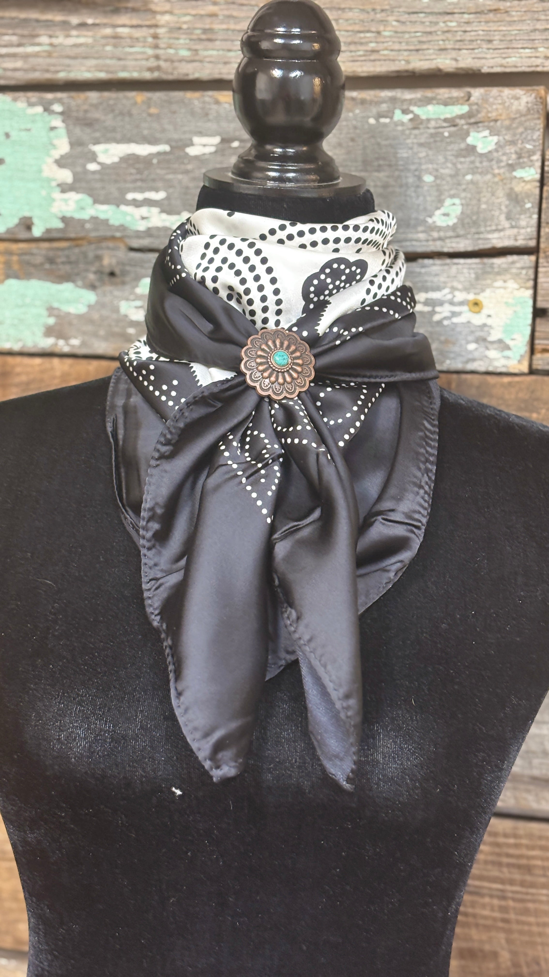 Lace Wild Rag ~ Black & White - Henderson's Western Store