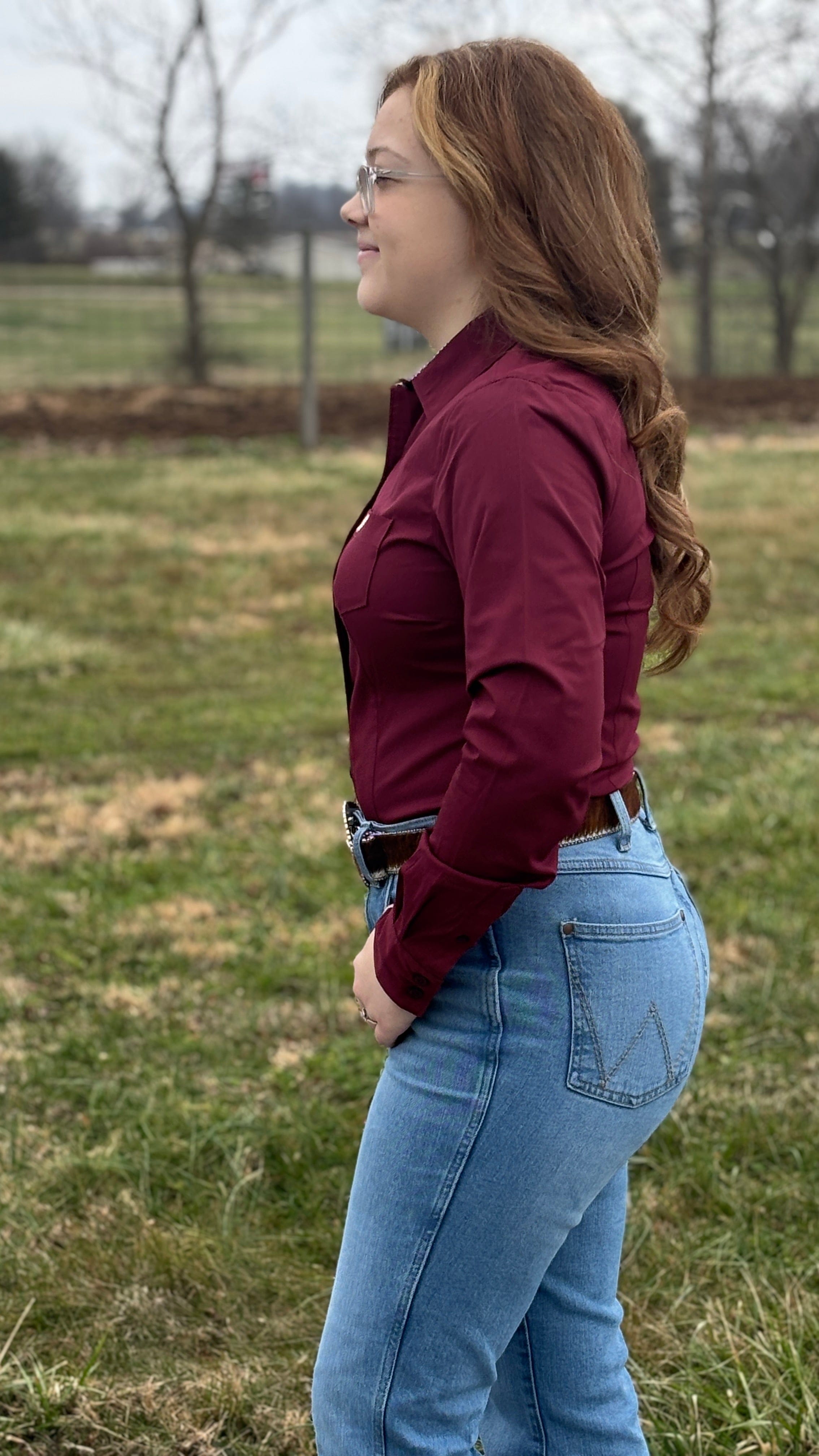 Ladies Cinch ~ Burgundy - Henderson's Western Store