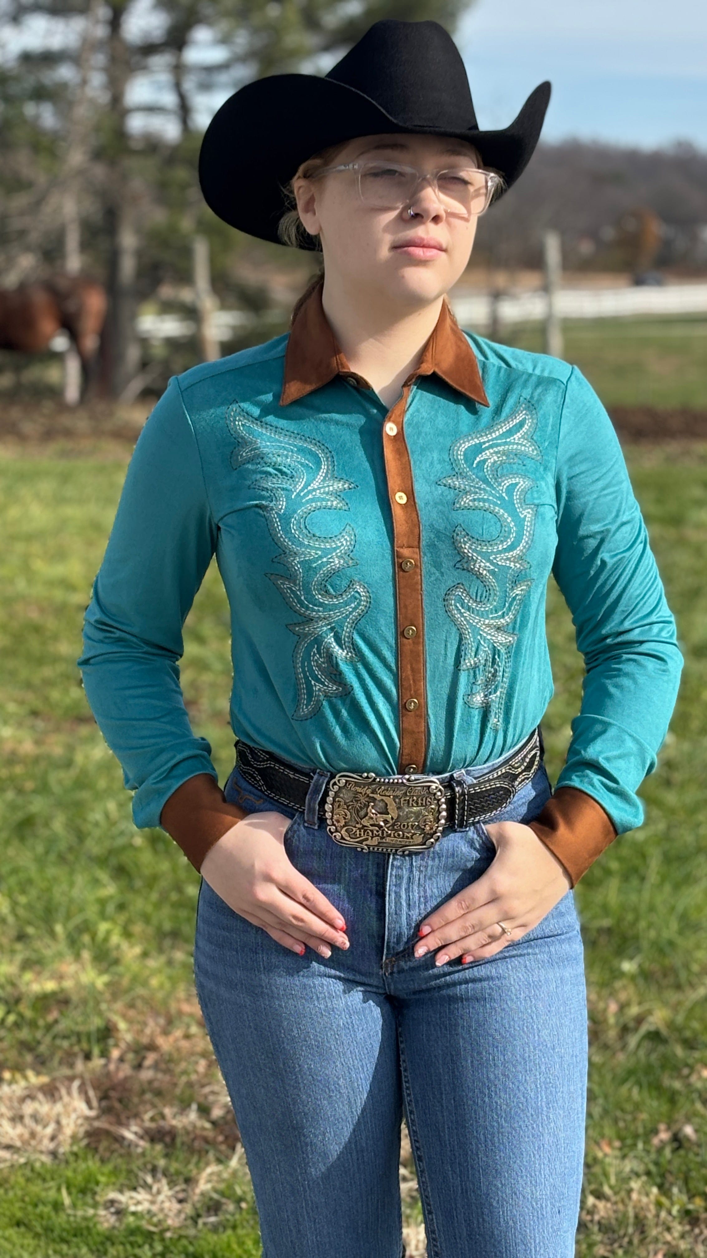 Pullover Button Up by Cowgirl Tuff ~ Turquoise - Henderson's Western Store