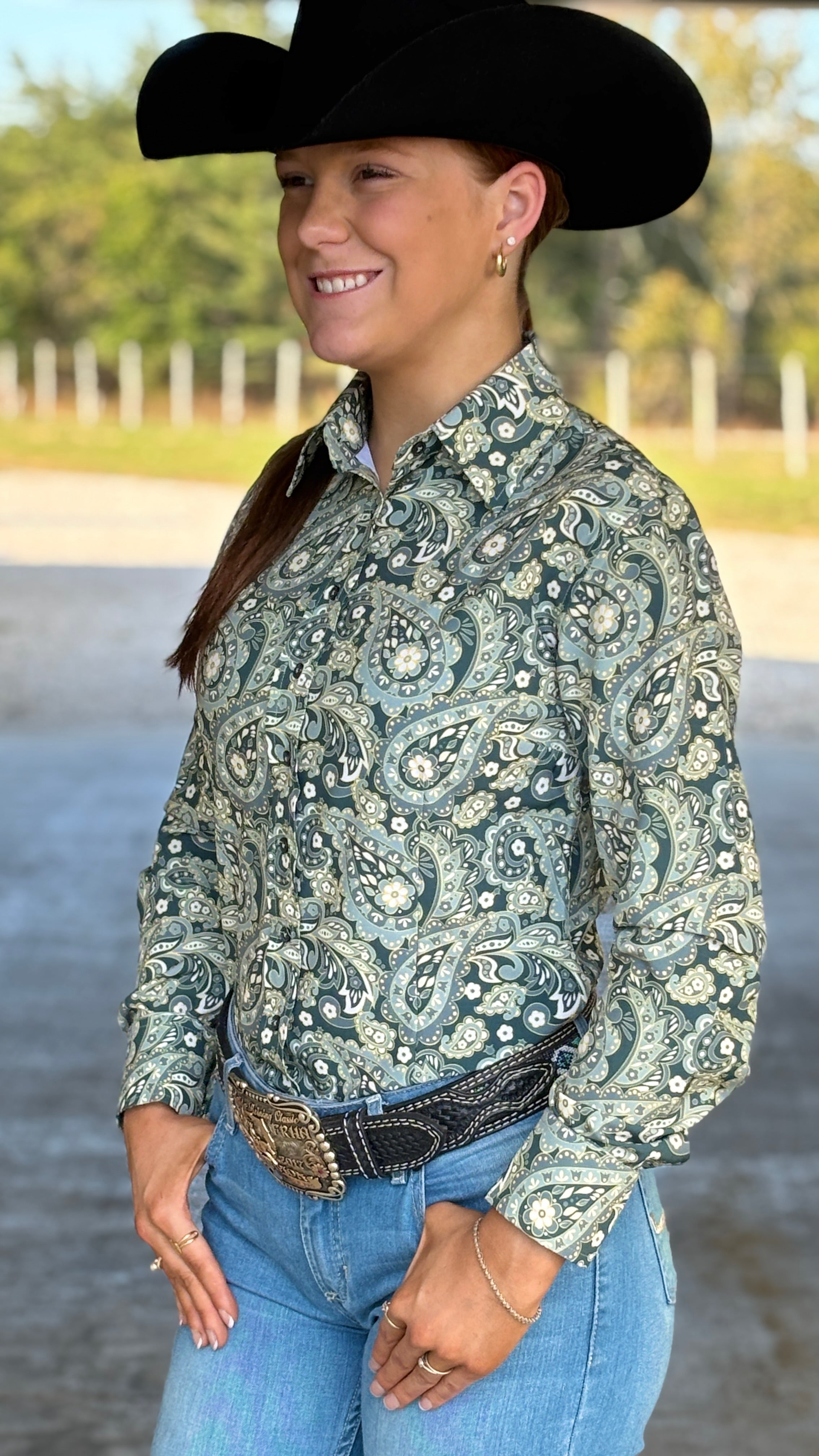 RHC Easy Care Button Down ~ Sage - Henderson's Western Store