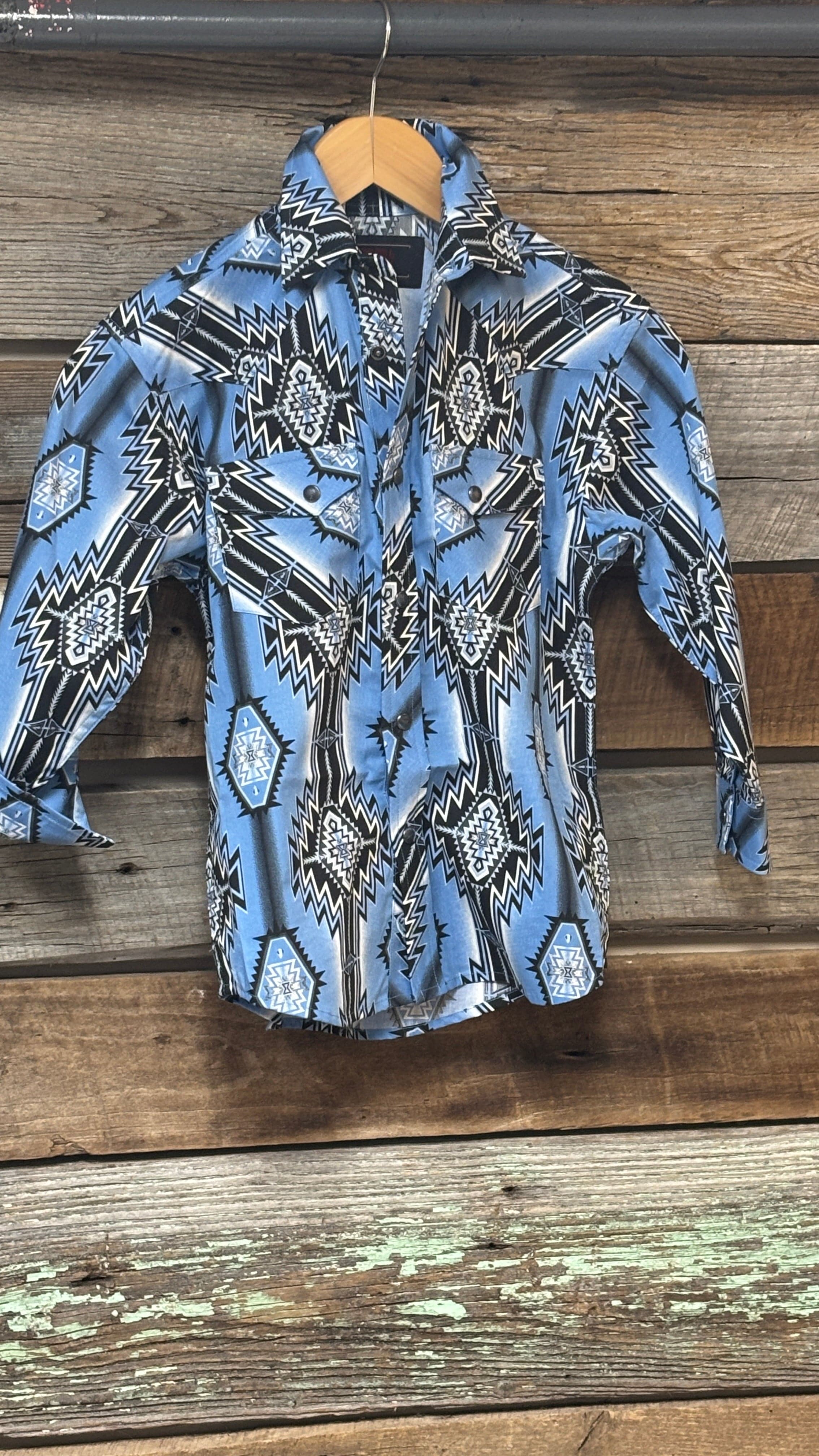 Boy's Aztec Print by Rock & Roll ~ Blue - Henderson's Western Store