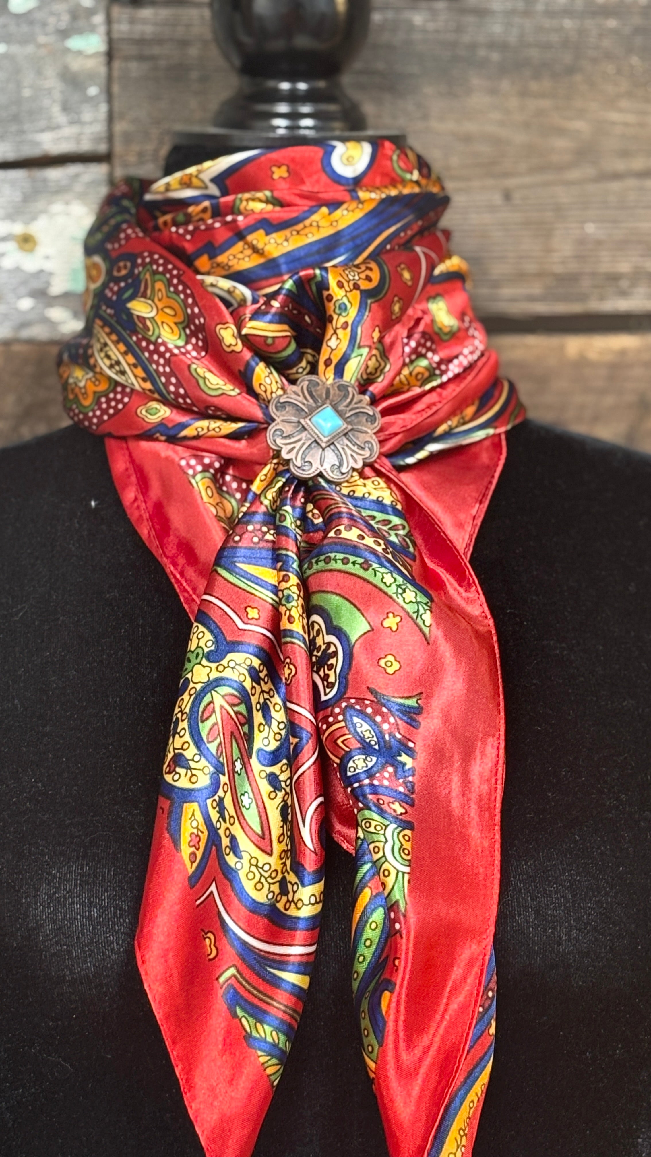 Paisley Print Wild Rag ~ Red - Henderson's Western Store