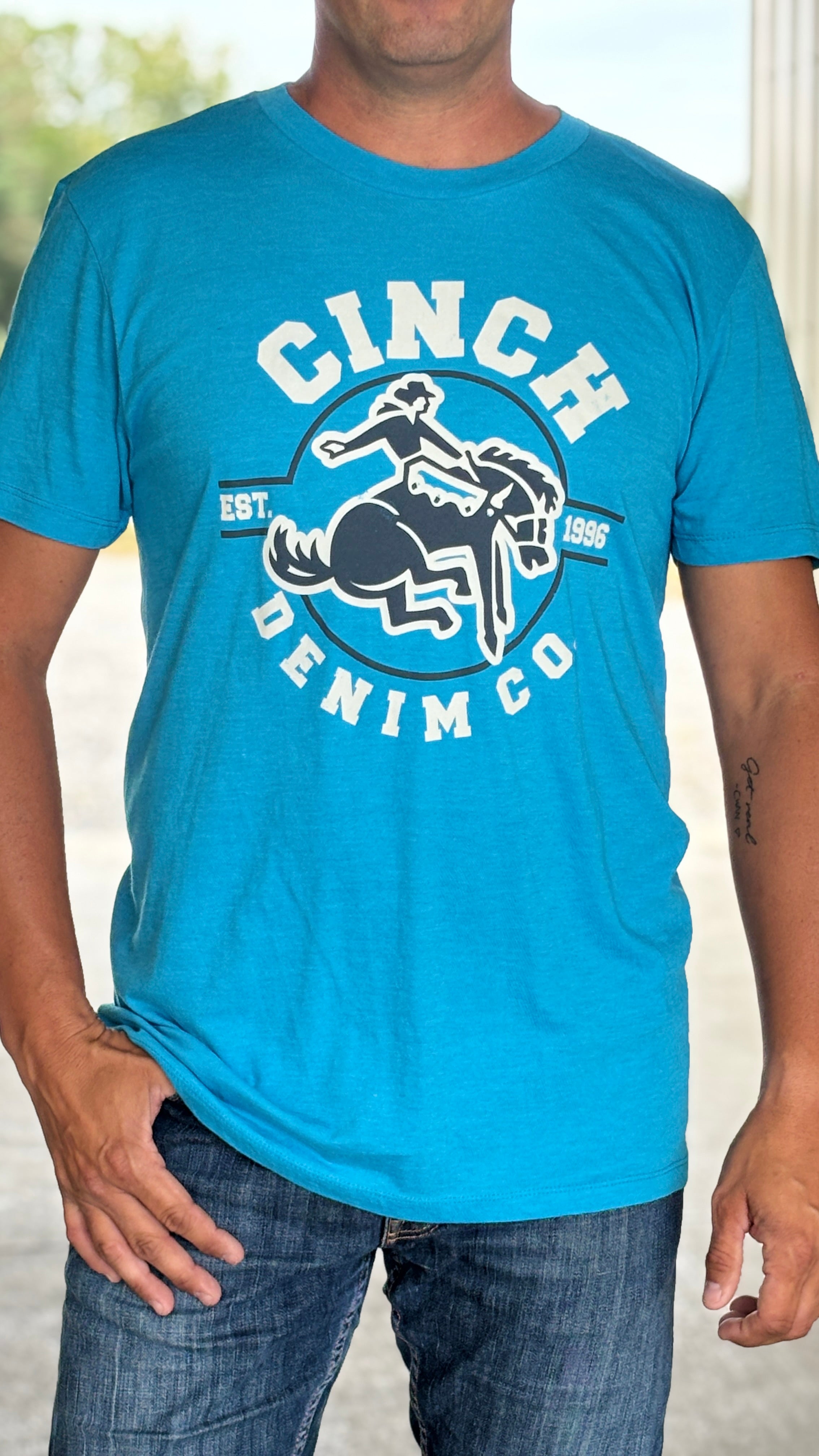 Men's Cinch Classic Tee ~ Blue - Henderson's Western Store