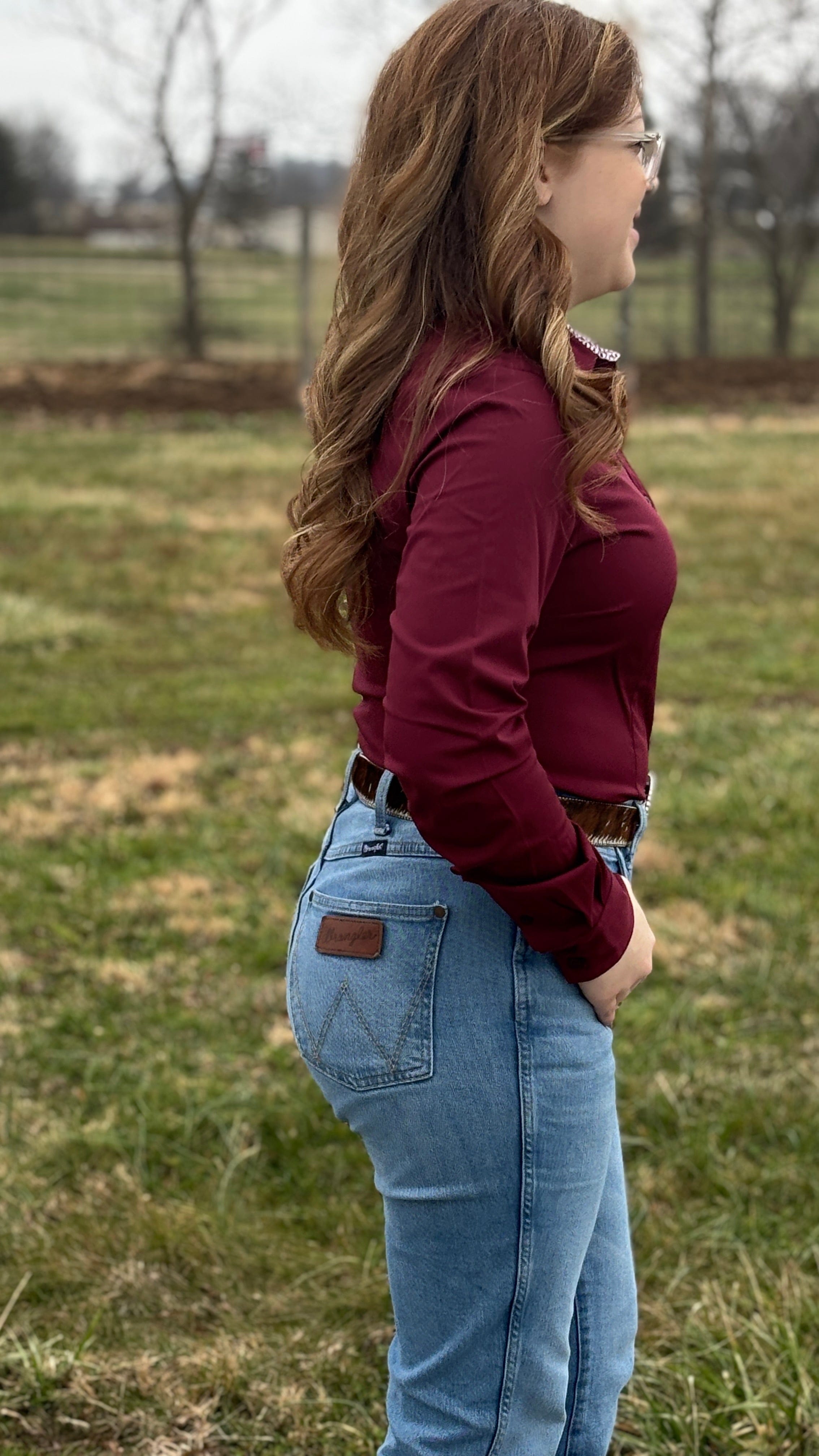 Ladies Cinch ~ Burgundy - Henderson's Western Store